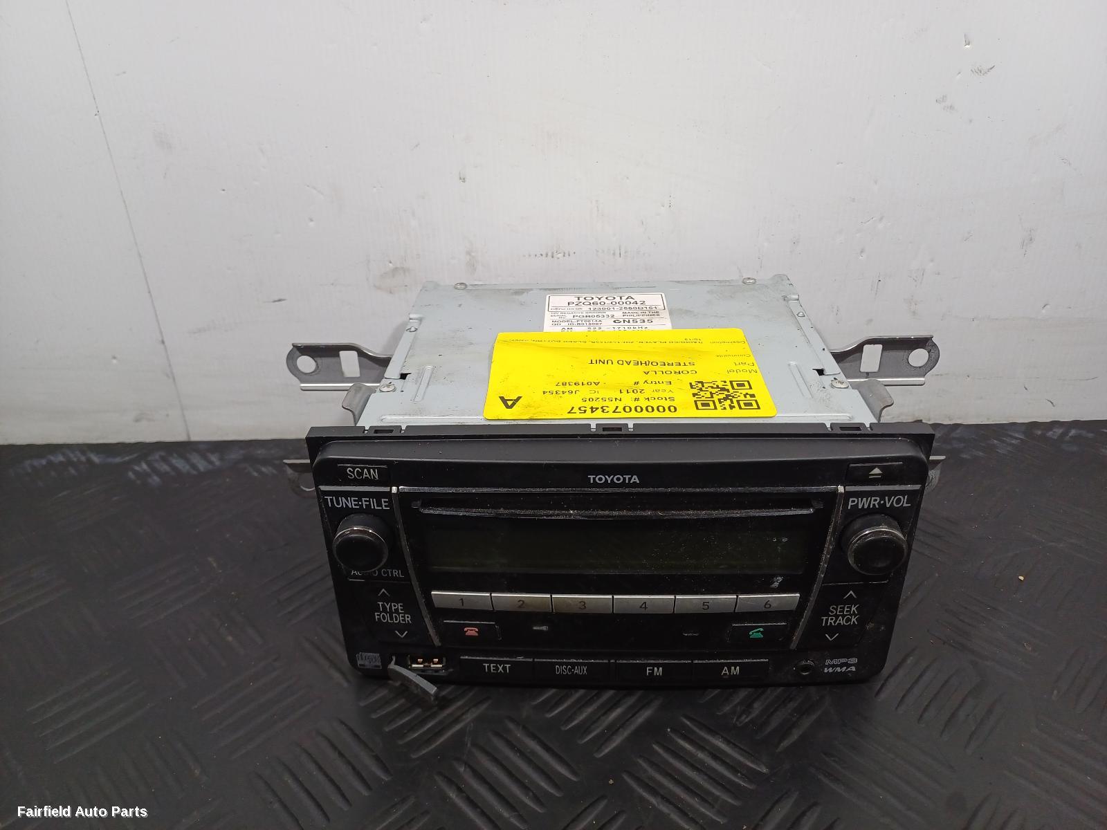 2007-2013 Toyota Corolla Radio Cd Dvd Sat Tv