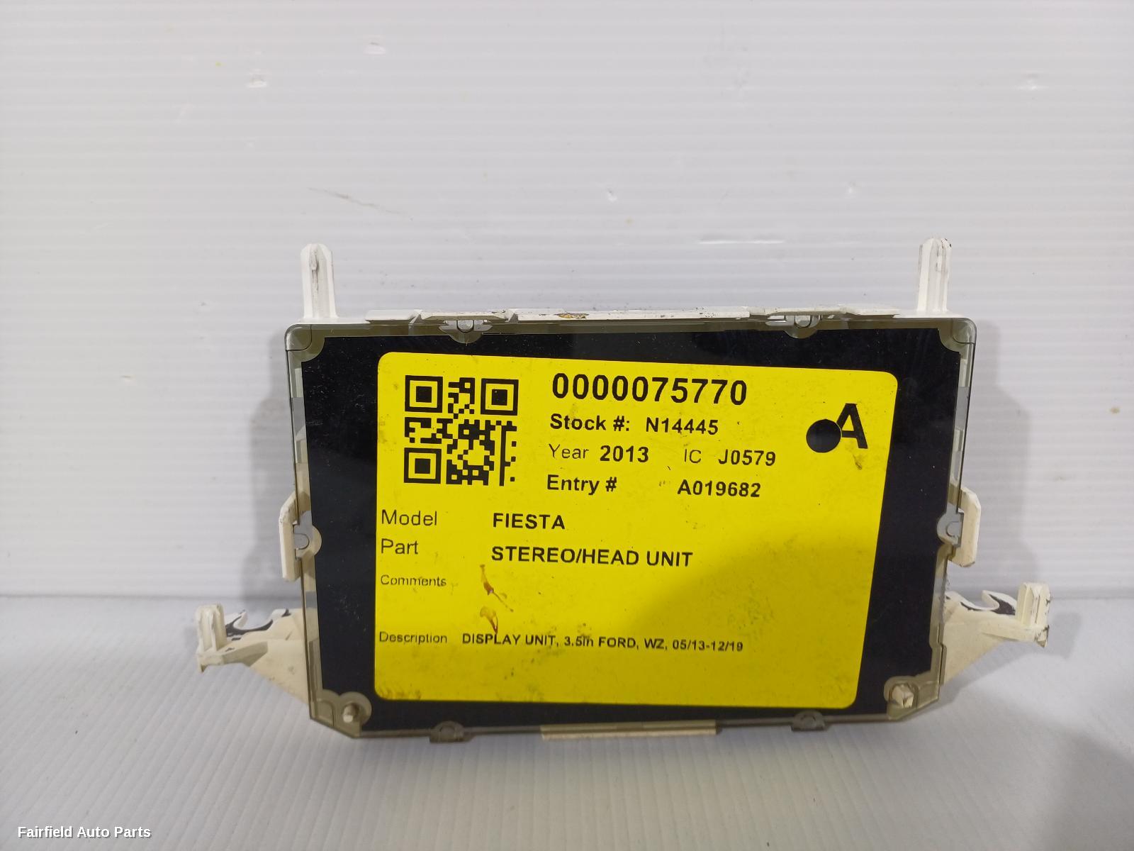 2013-2019 Ford Fiesta Radio Cd Dvd Sat Tv