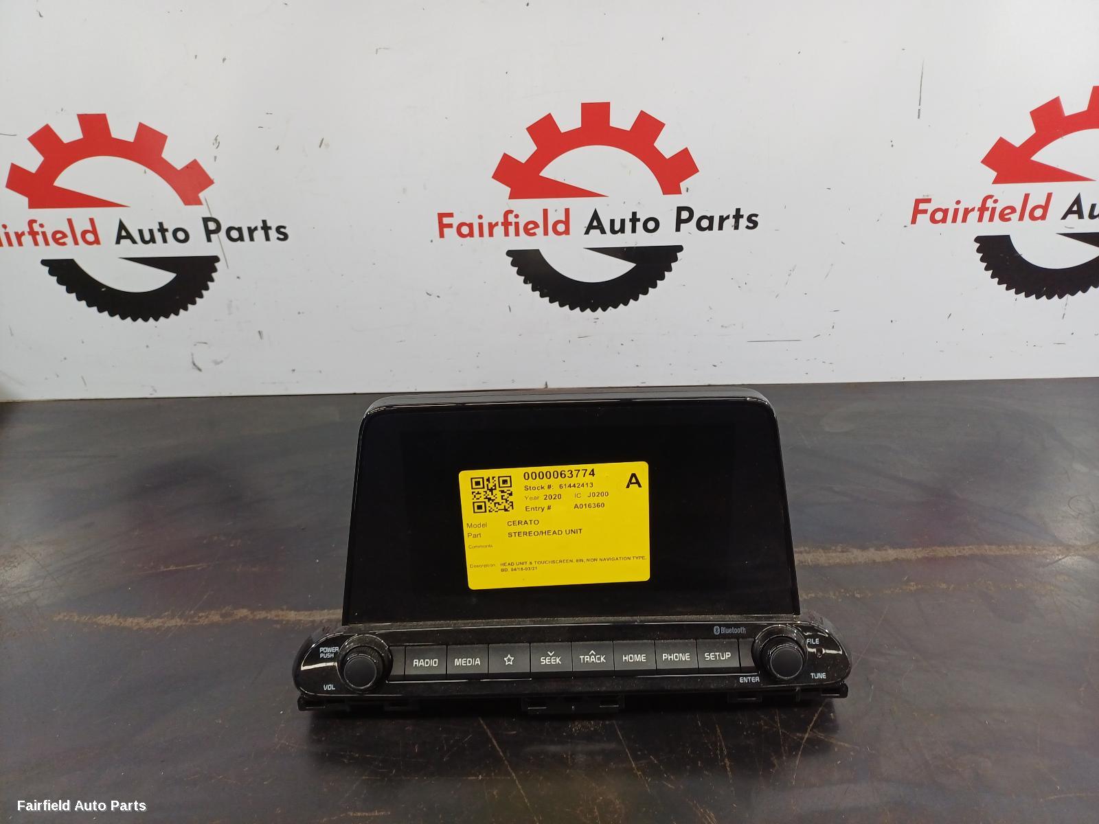 2018-2021 Kia Cerato Radio Cd Dvd Sat Tv
