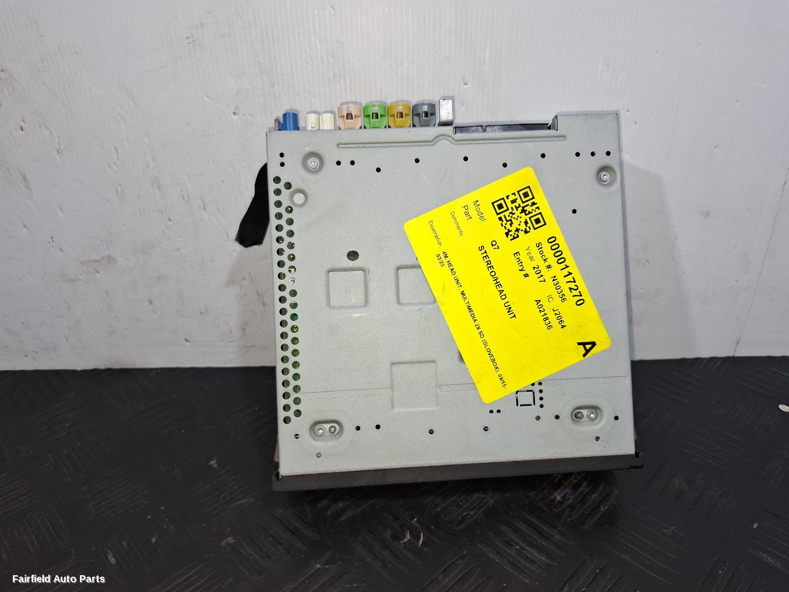 2015-2020 Audi Q7 Radio Cd Dvd Sat Tv
