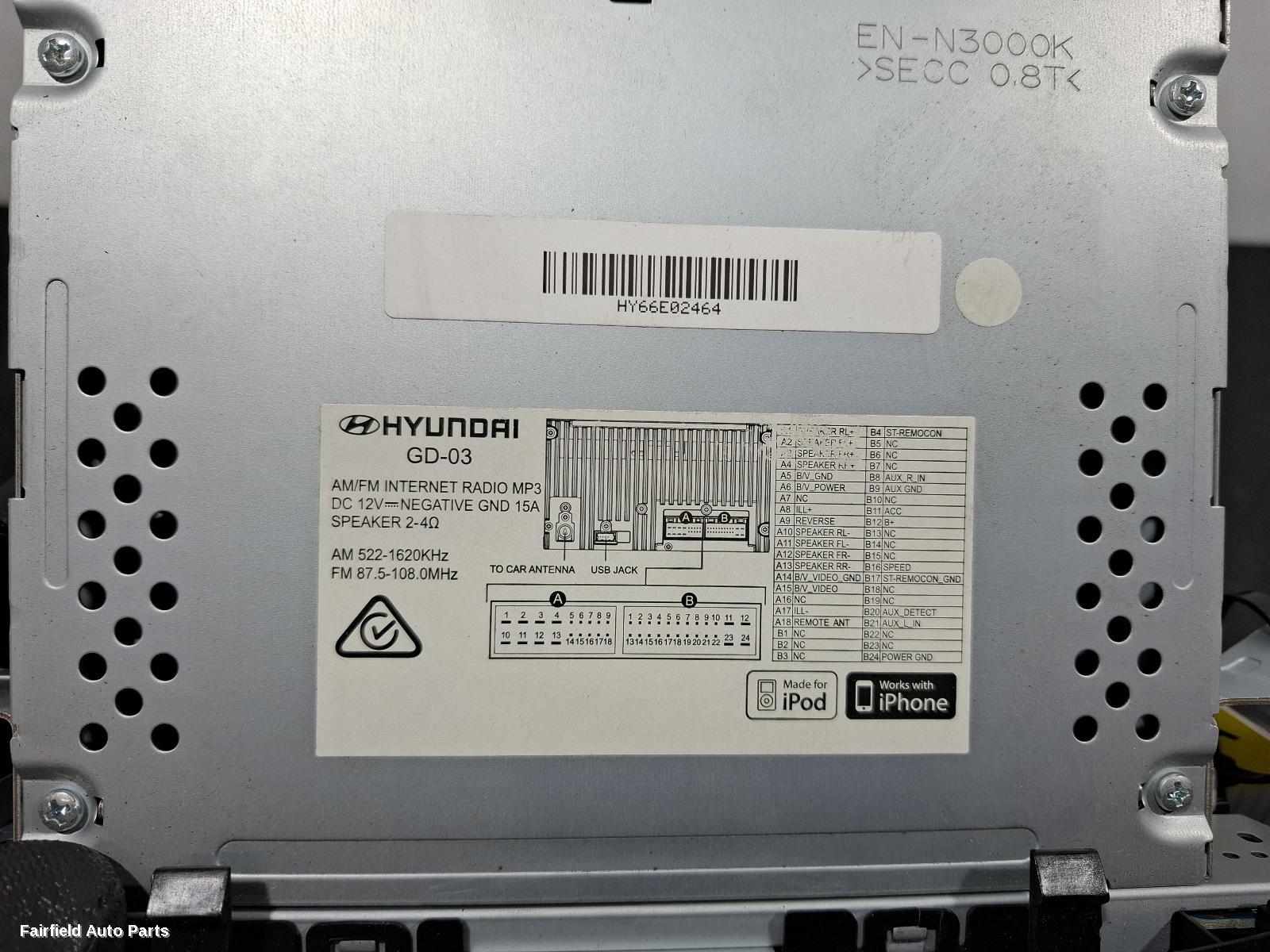 2012-2017 Hyundai I30 Radio Cd Dvd Sat Tv