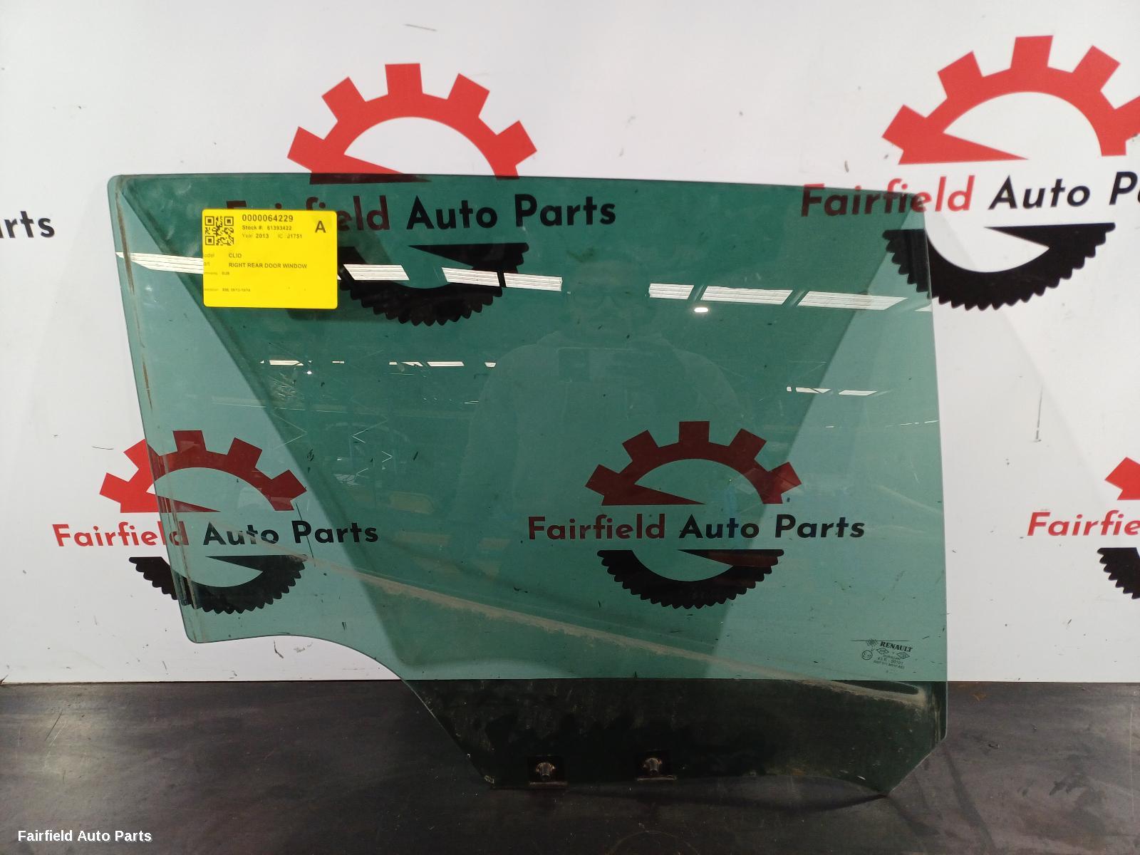 2013-2019 Renault Clio Right Rear Door Window