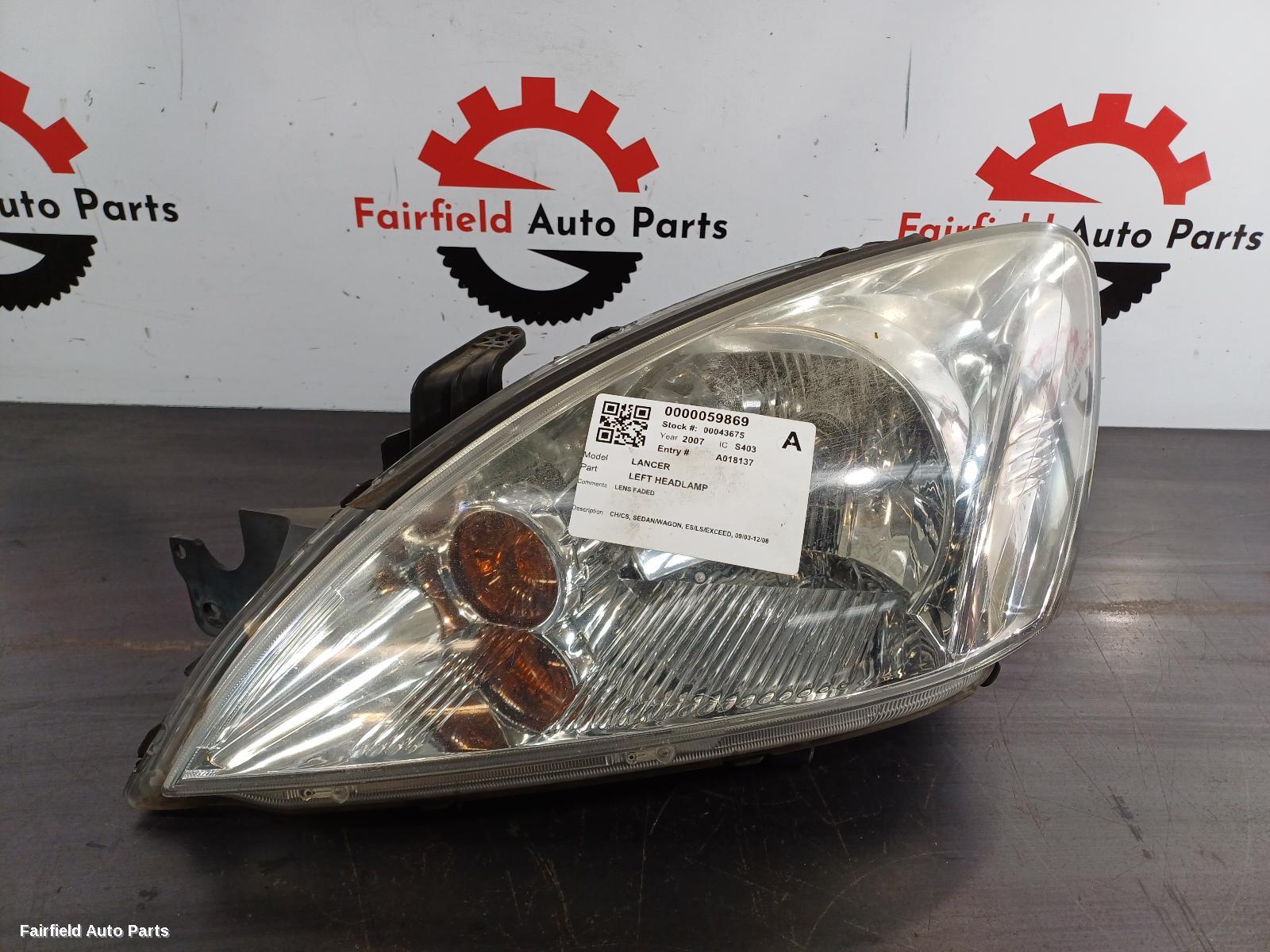 2003-2008 Mitsubishi Lancer Left Headlamp