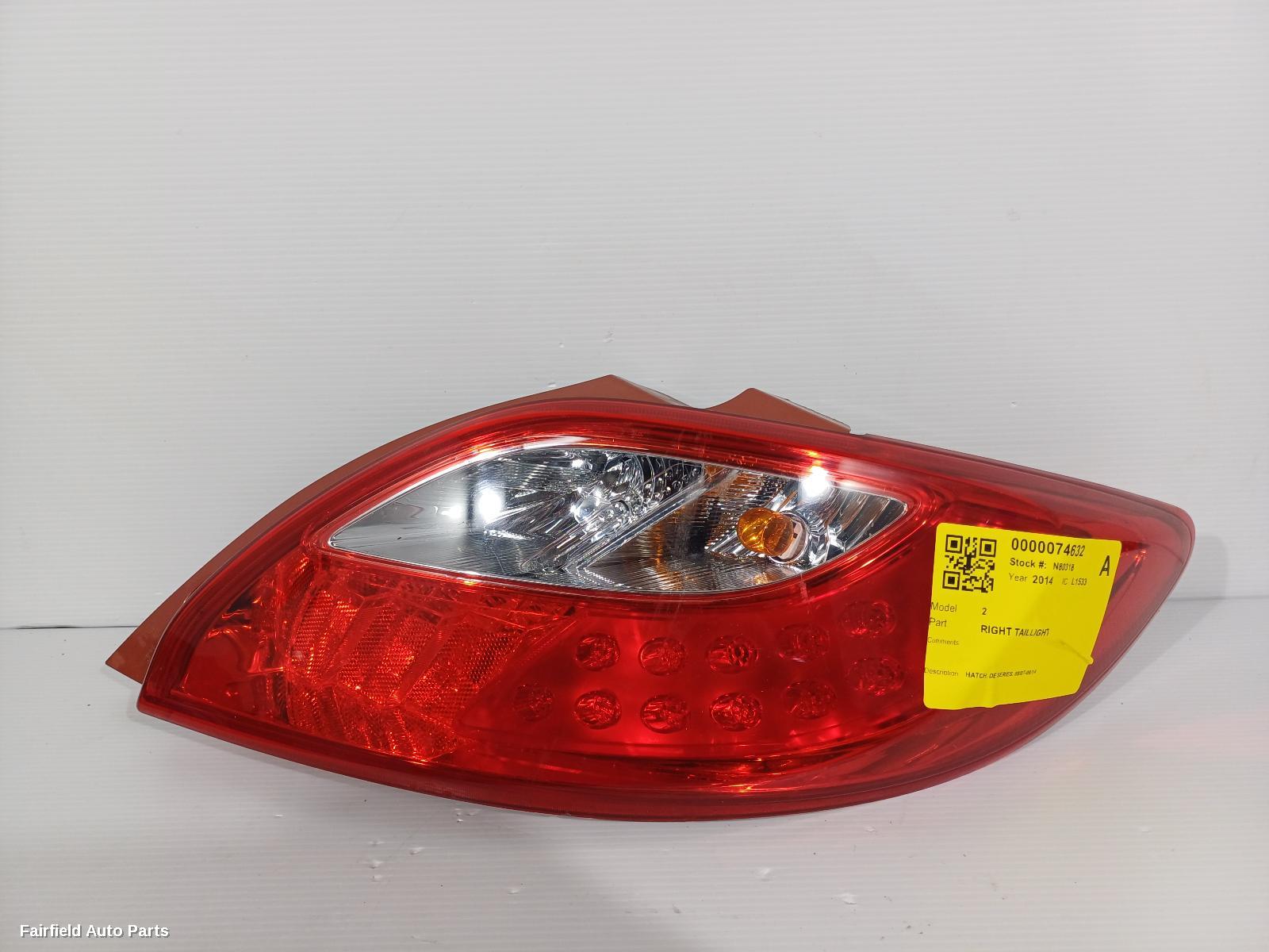 2007-2014 Mazda 2 Right Taillight