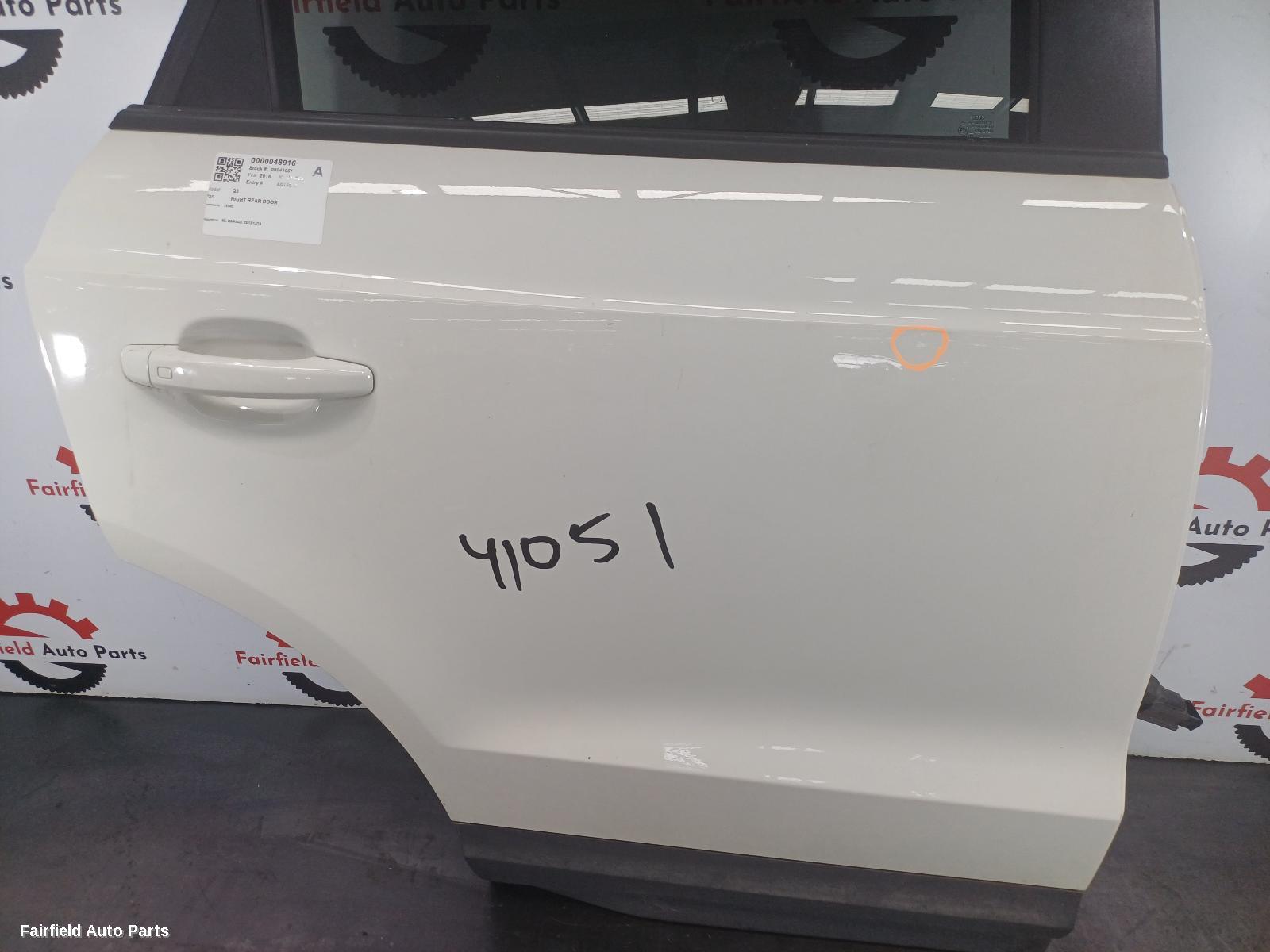 2012-2018 Audi Q3 Right Rear Door Sliding