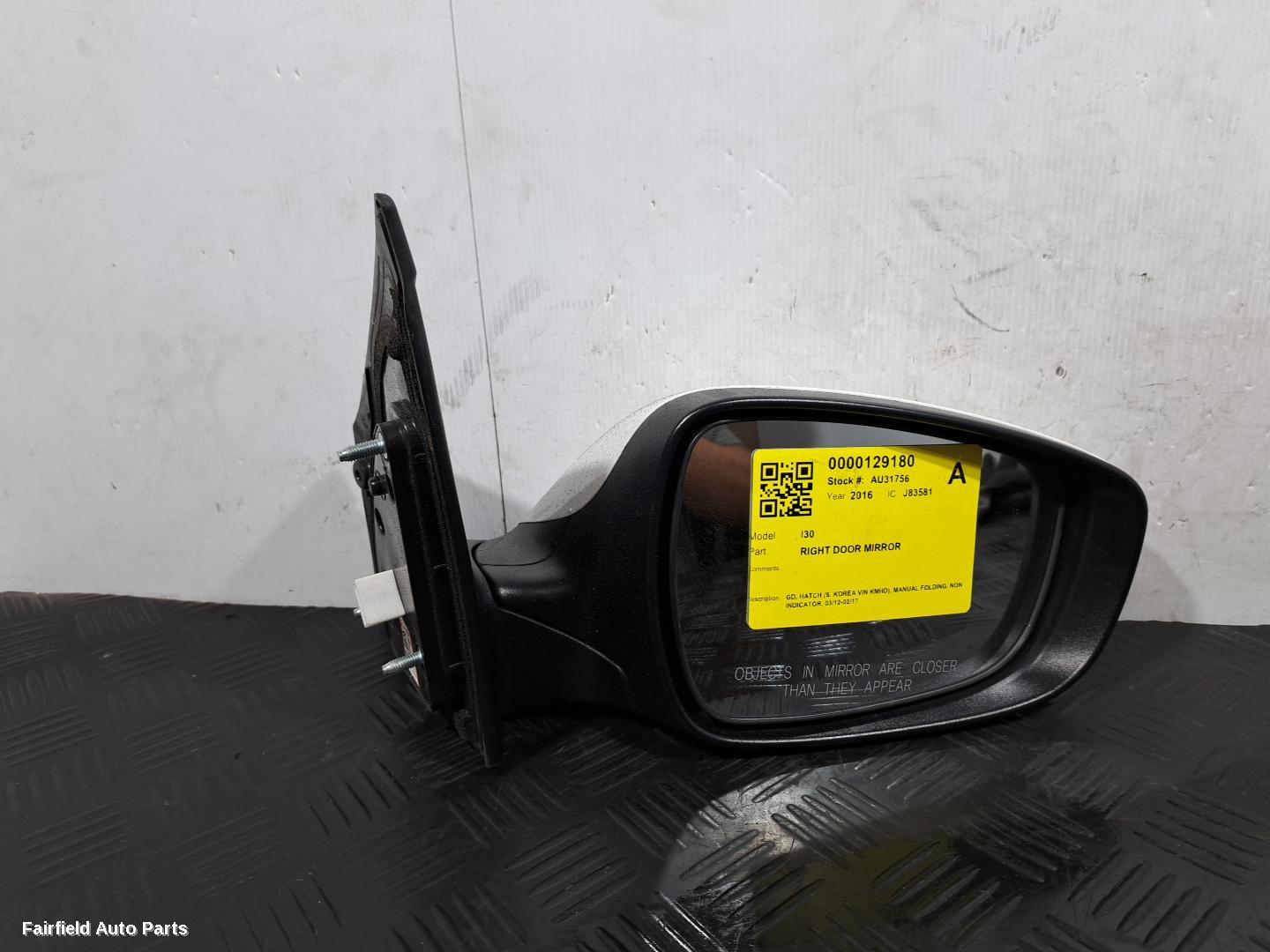 2012-2017 Hyundai I30 Right Door Mirror