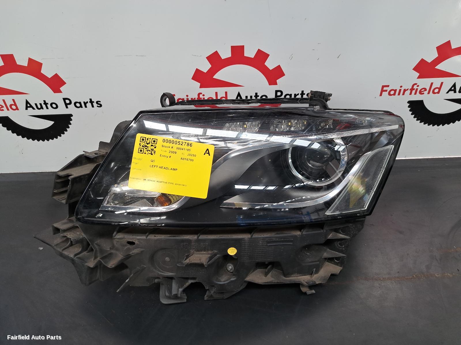 2009-2012 Audi Q5 Left Headlamp