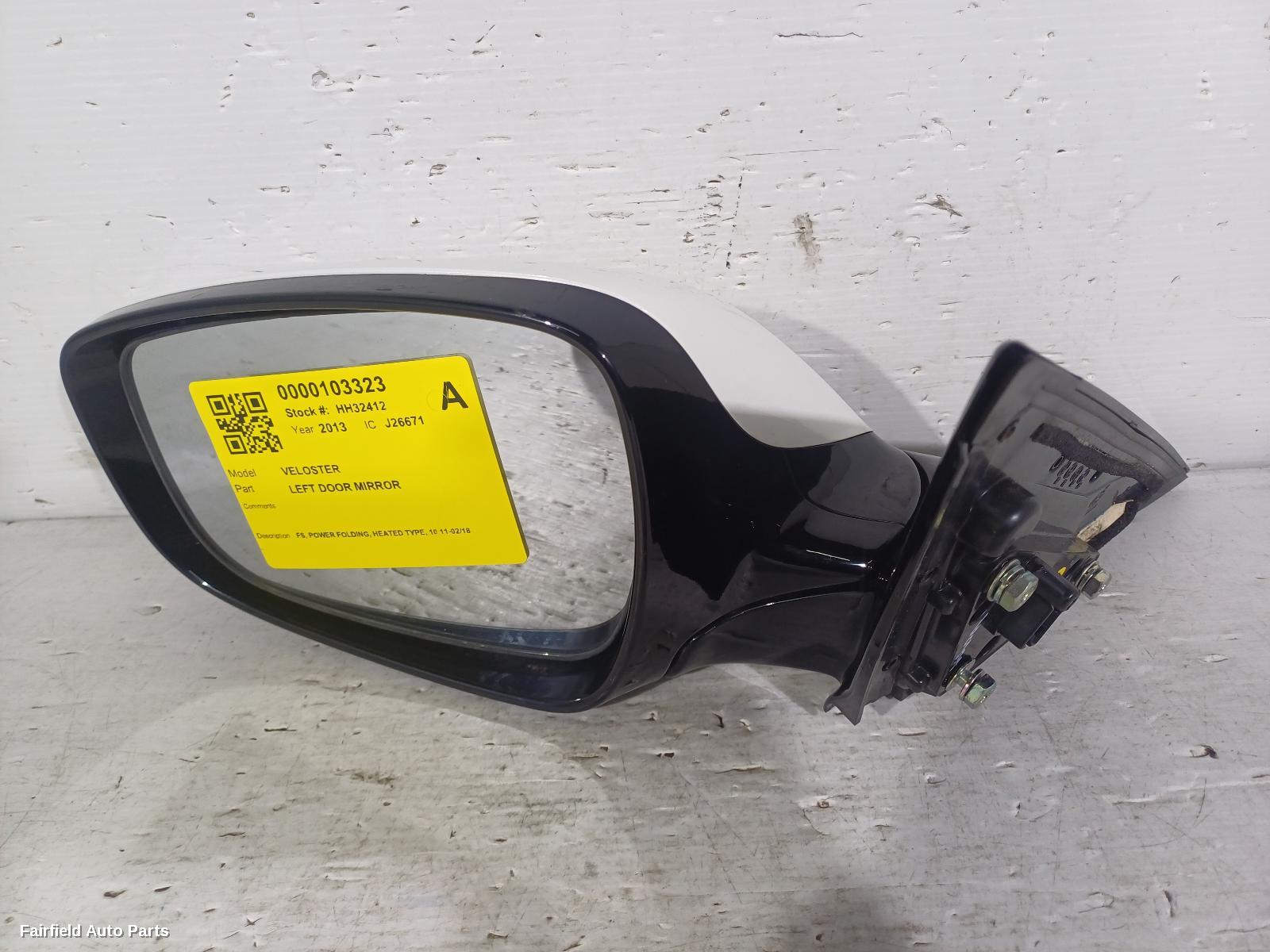 2011-2018 Hyundai Veloster Left Door Mirror