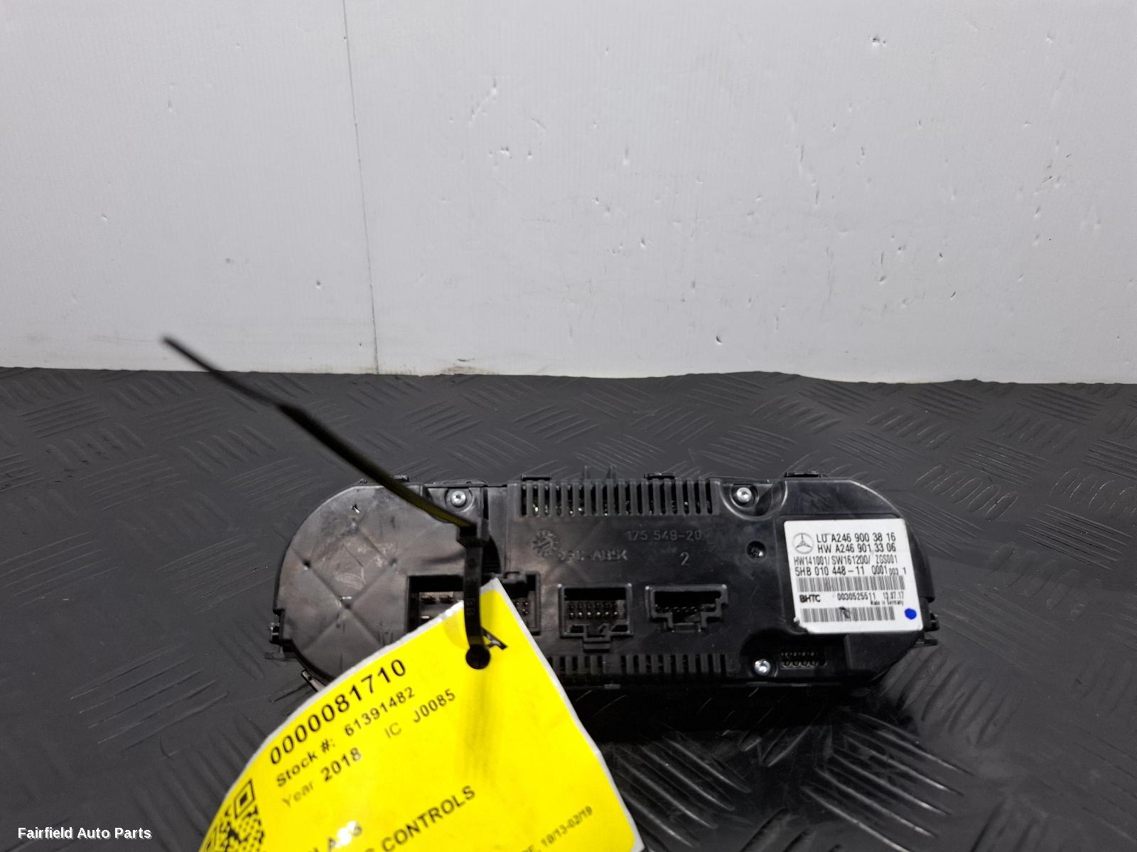 2013-2019 Mercedes Cla Class Heater Ac Controls