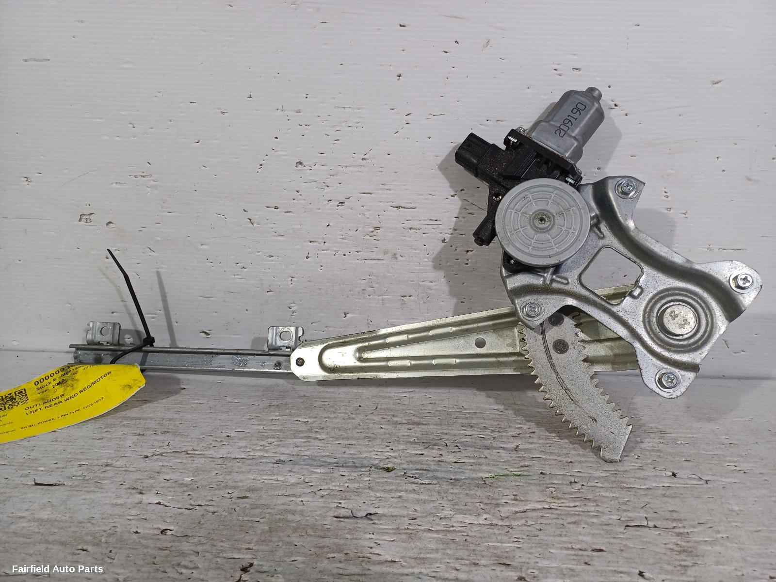 2006-2012 Mitsubishi Outlander Left Rear Wnd Reg Motor