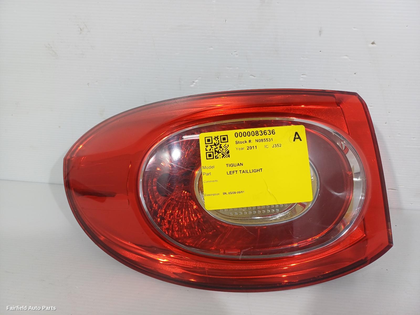 2008-2011 Volkswagen Tiguan Left Taillight