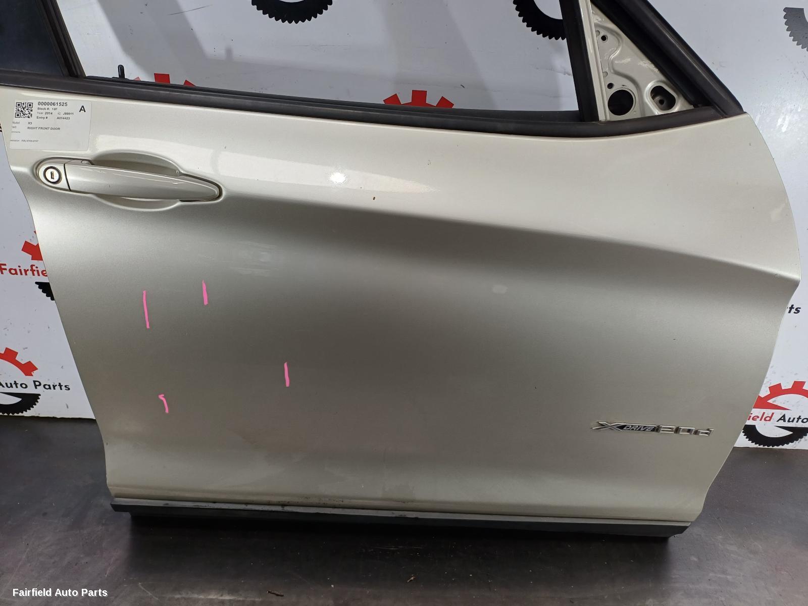 2009-2017 Bmw X3 Right Front Door
