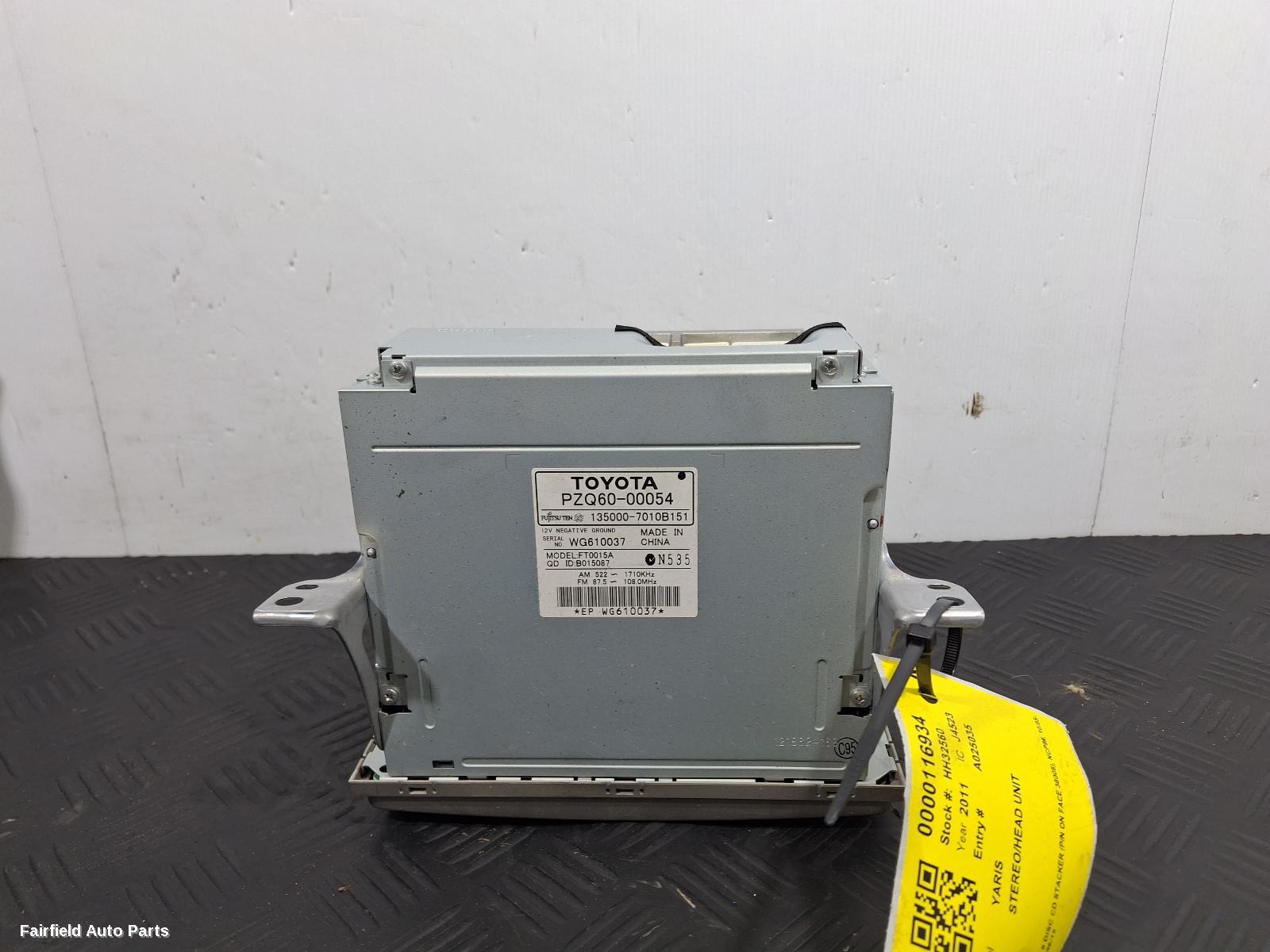 2005-2016 Toyota Yaris Radio Cd Dvd Sat Tv