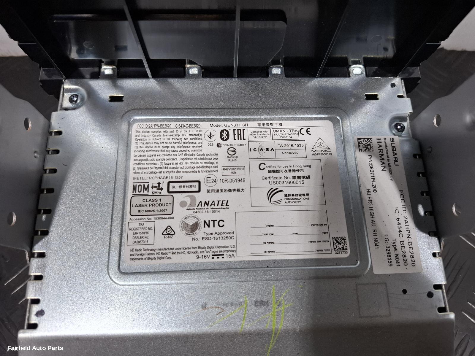 2016-2023 Subaru Impreza Radio Cd Dvd Sat Tv