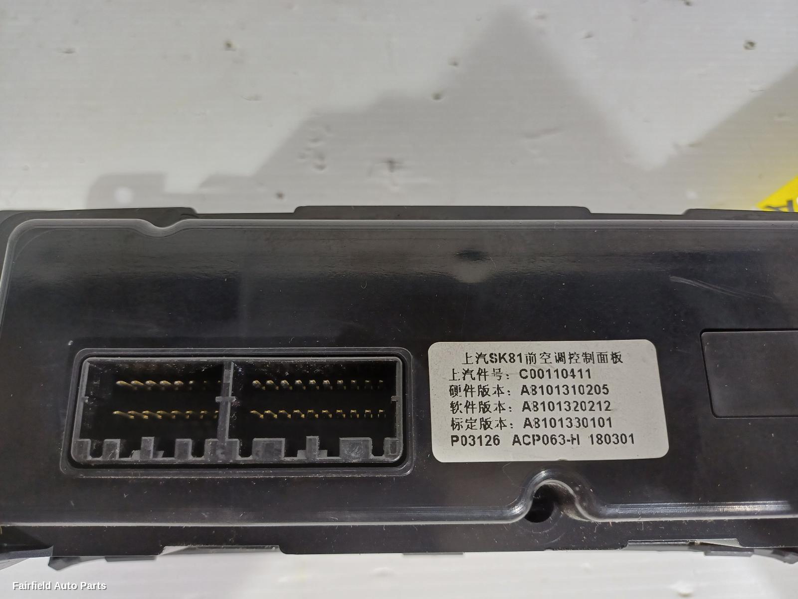 2017-2021 Ldv T60 Heater Ac Controls