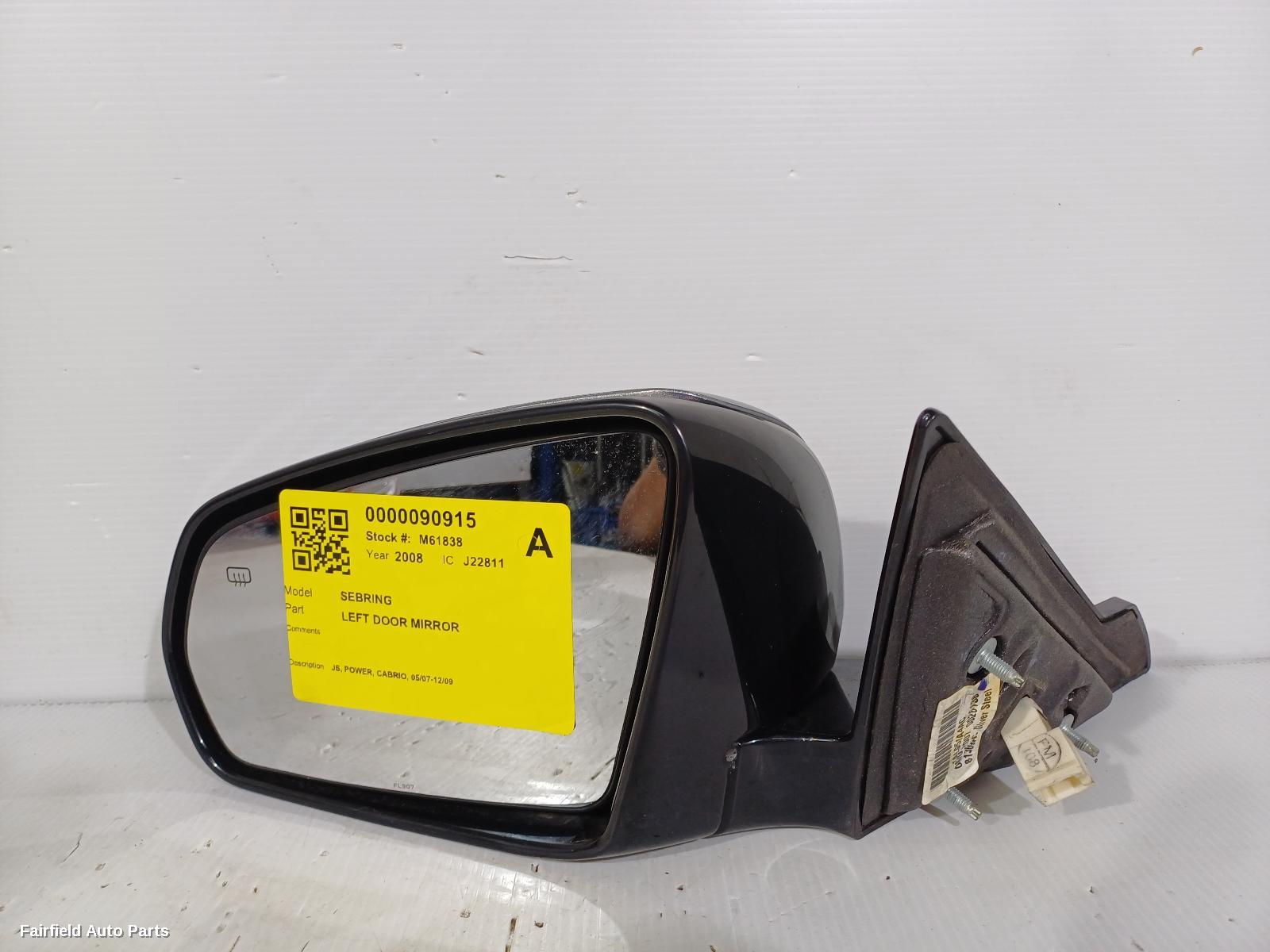 2007-2009 Chrysler Sebring Left Door Mirror