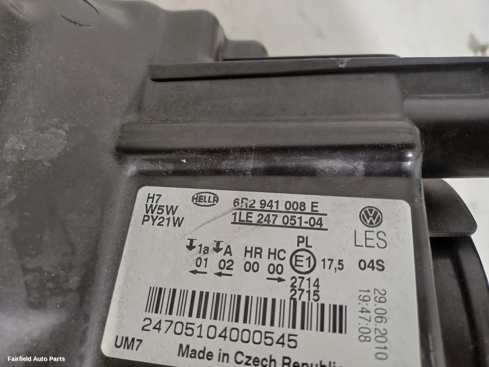 2010-2014 Volkswagen Polo Right Headlamp