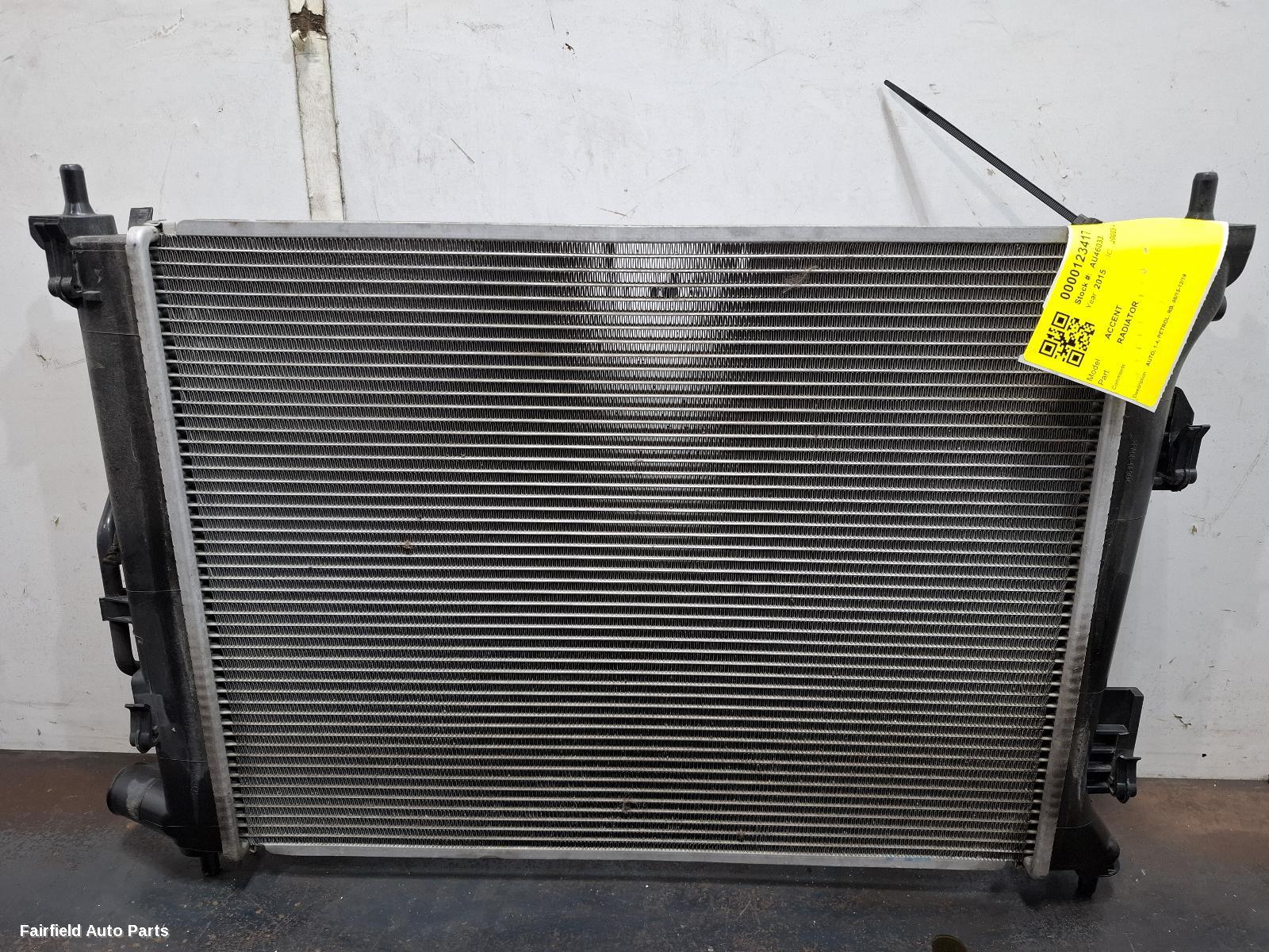 2015-2019 Hyundai Accent Radiator