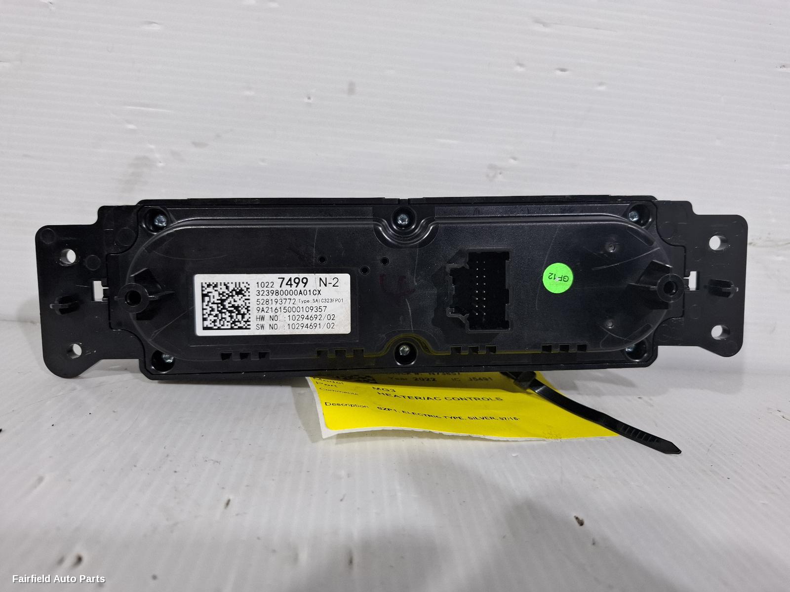 2016-2024 Mg Mg3 Heater Ac Controls