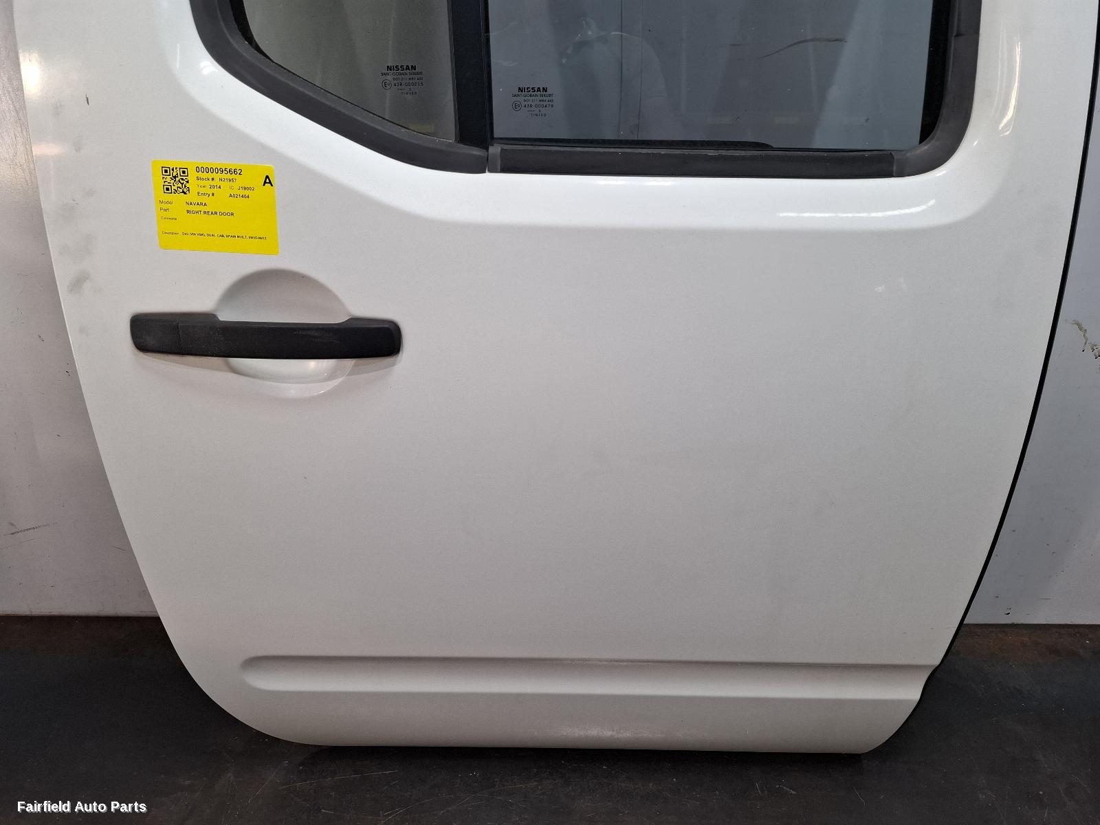 2005-2015 Nissan Navara Right Rear Door Sliding