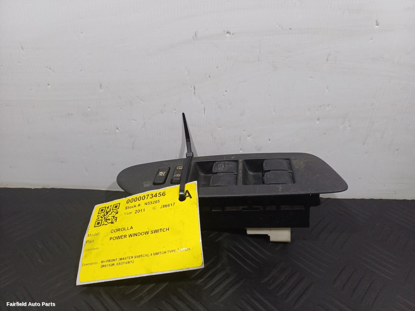 2007-2012 Toyota Corolla Pwr Dr Wind Switch