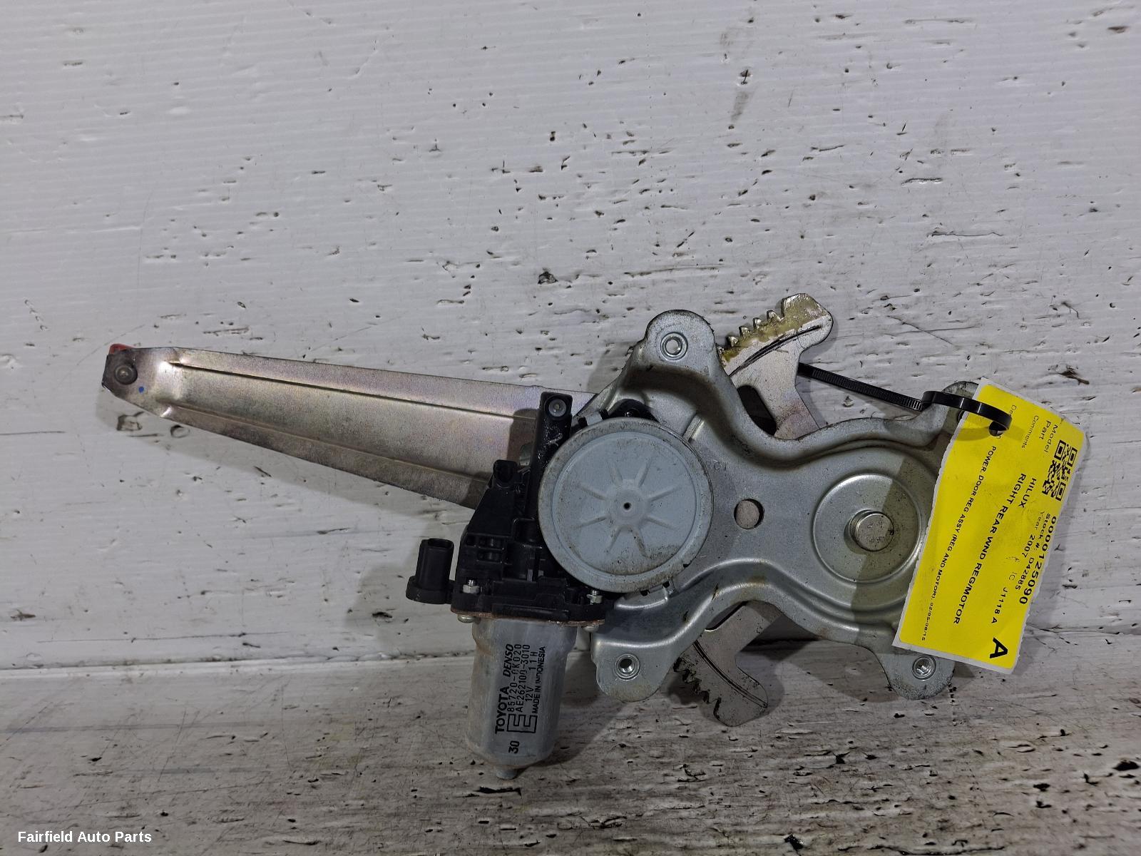 2005-2015 Toyota Hilux Right Rear Wnd Reg Motor