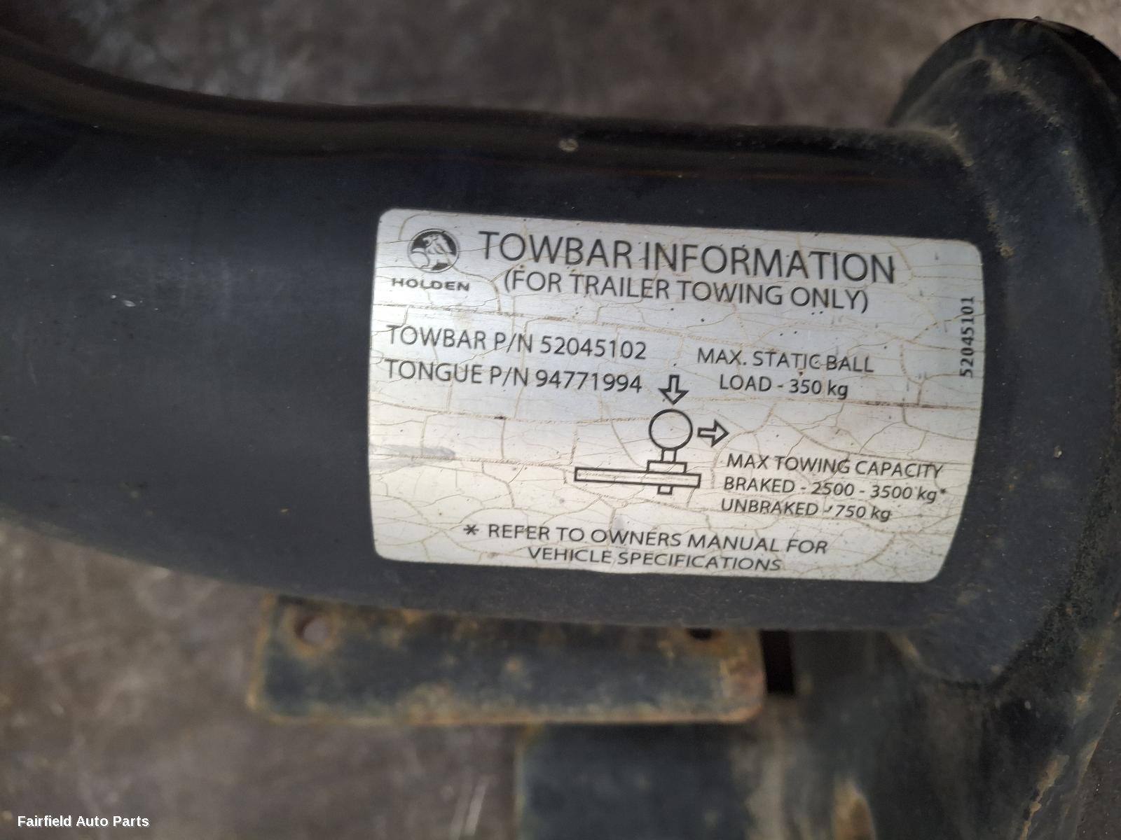 2012-2020 Holden Colorado Towbar