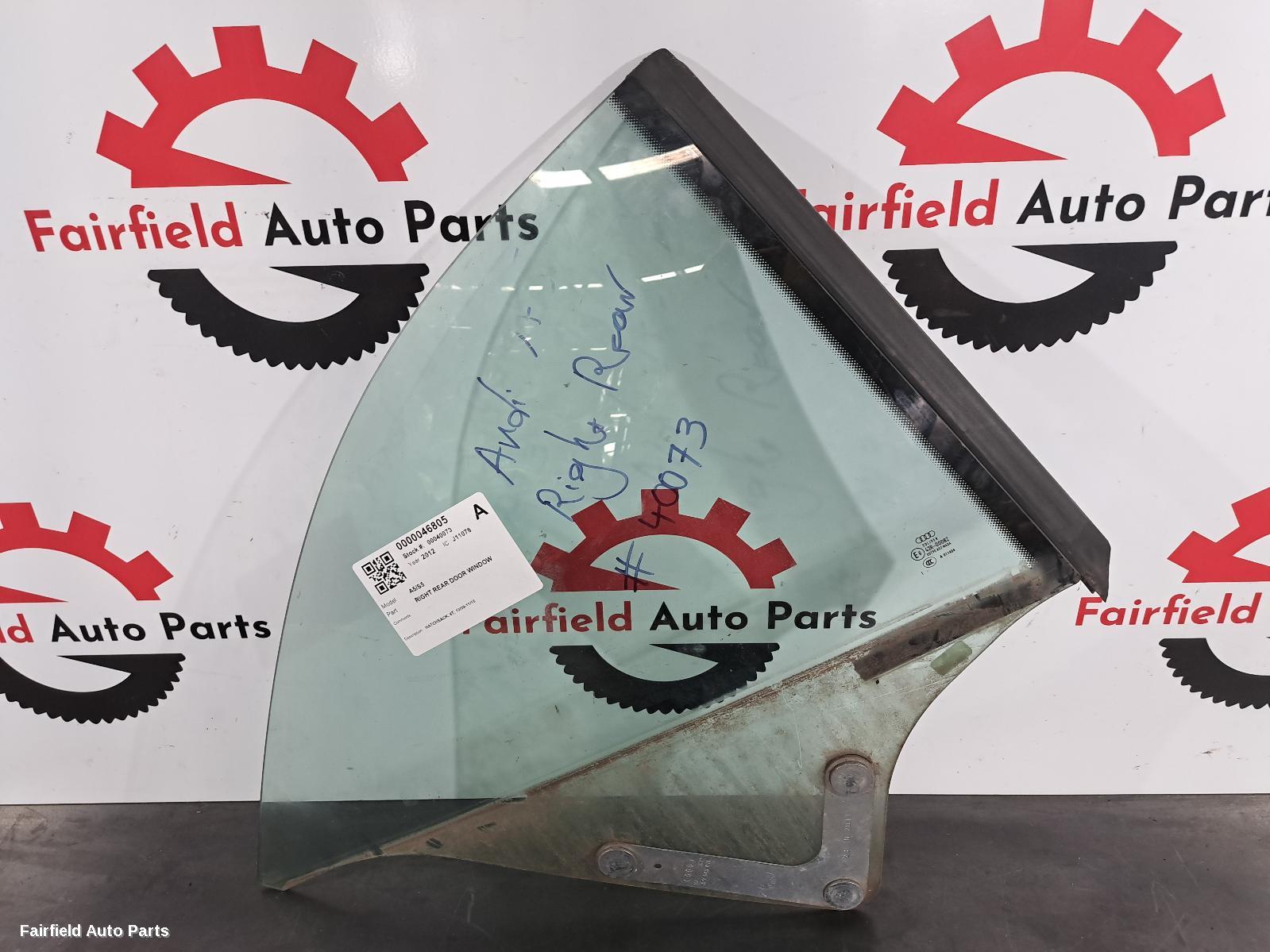 2009-2016 Audi A5 Right Rear Door Window
