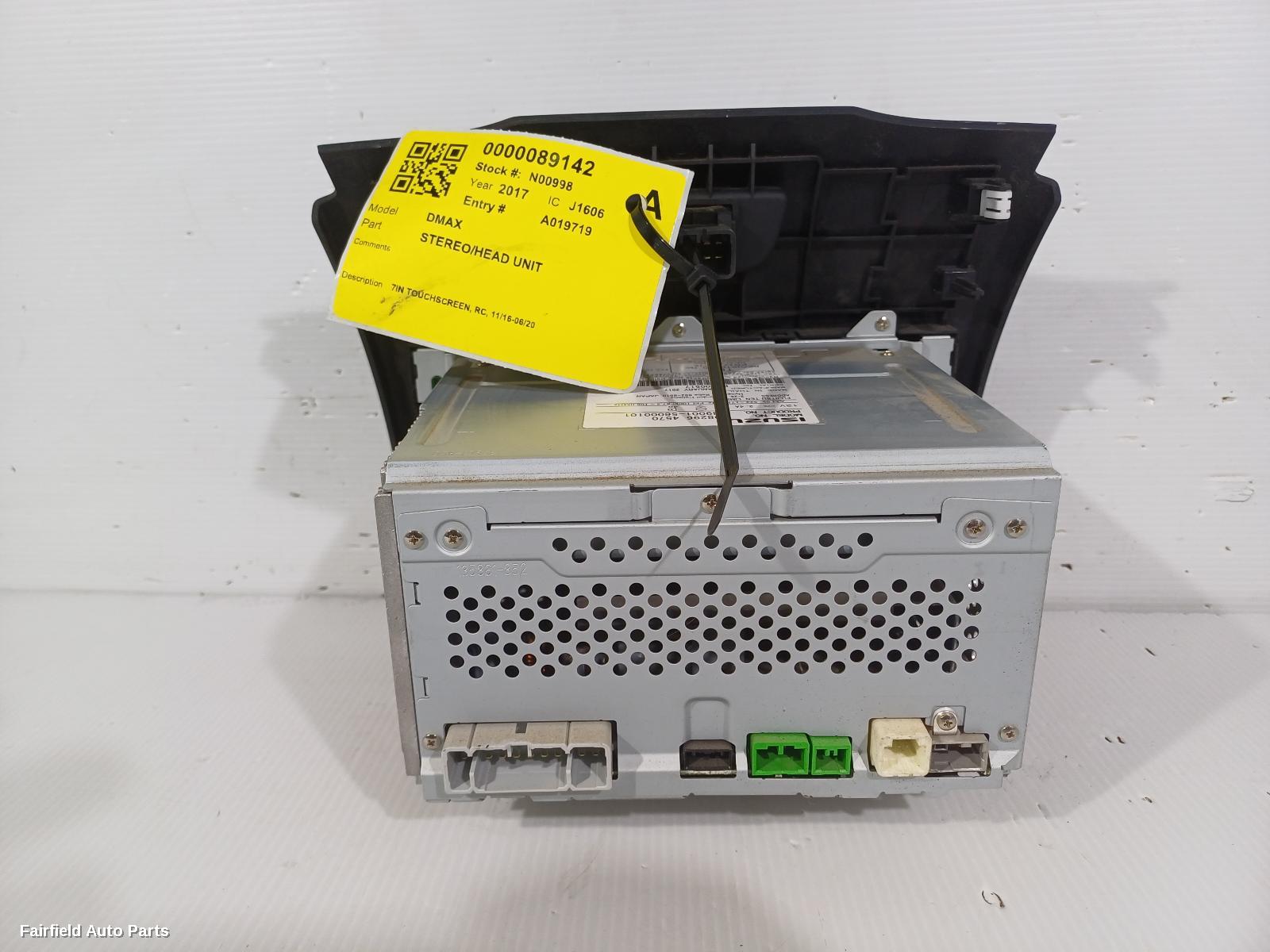 2016-2020 Isuzu Dmax Radio Cd Dvd Sat Tv