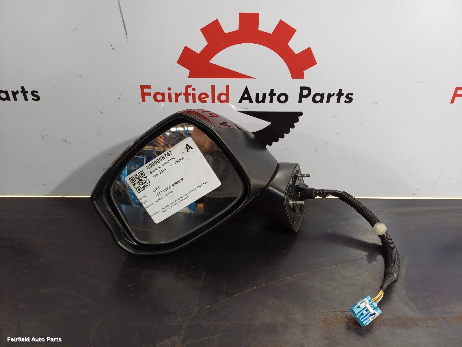 2012-2016 Honda Civic Left Door Mirror