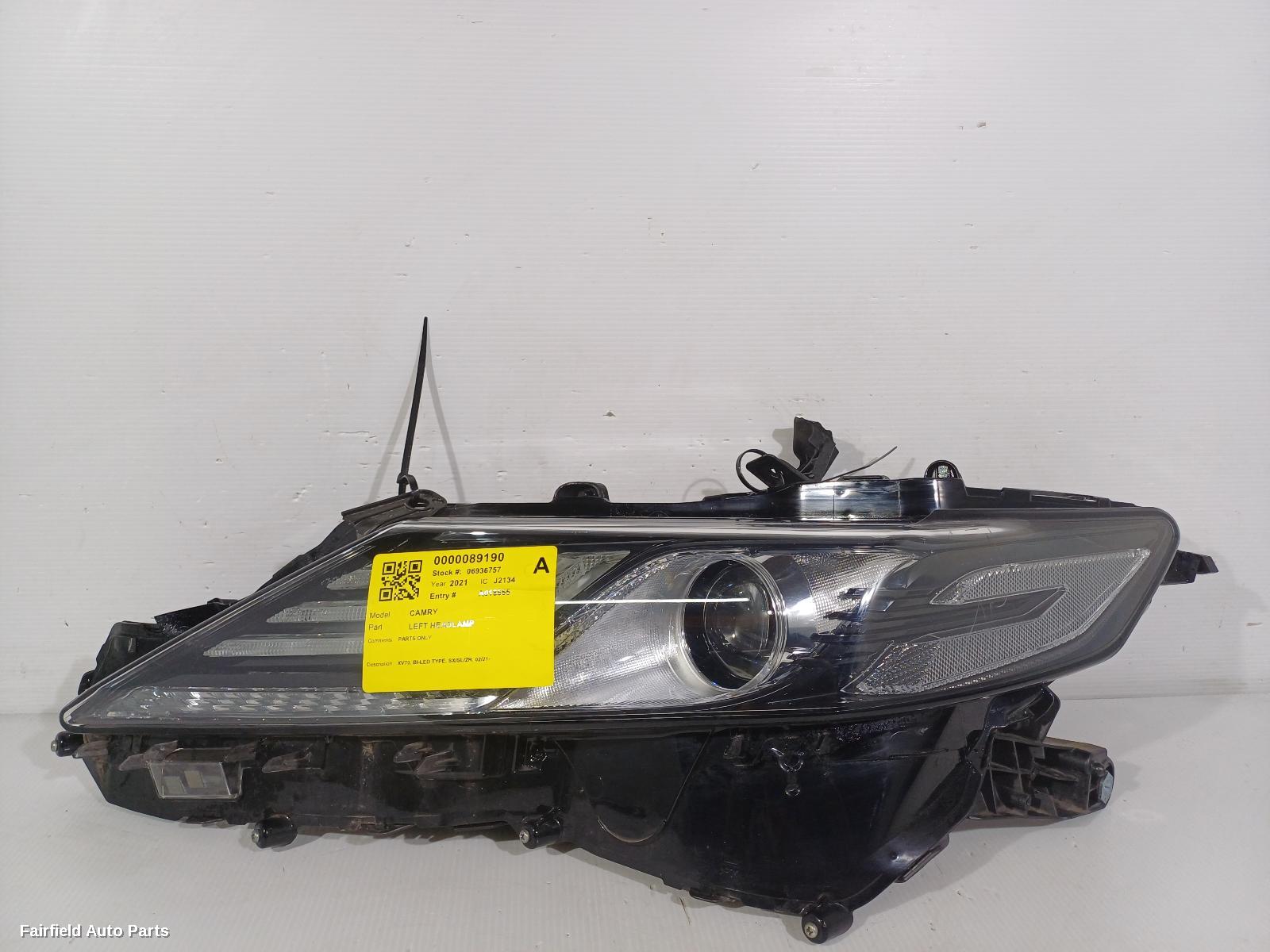 2021-2024 Toyota Camry Left Headlamp