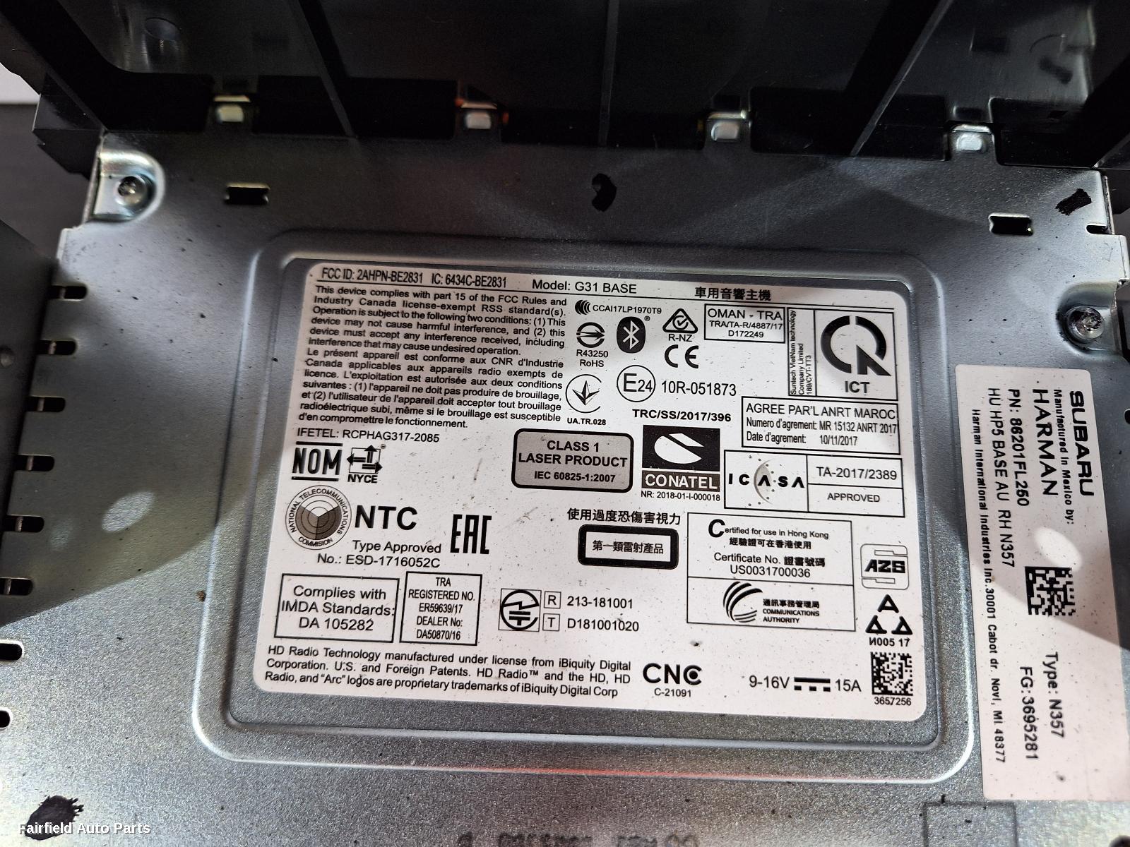 2016-2022 Subaru Impreza Radio Cd Dvd Sat Tv