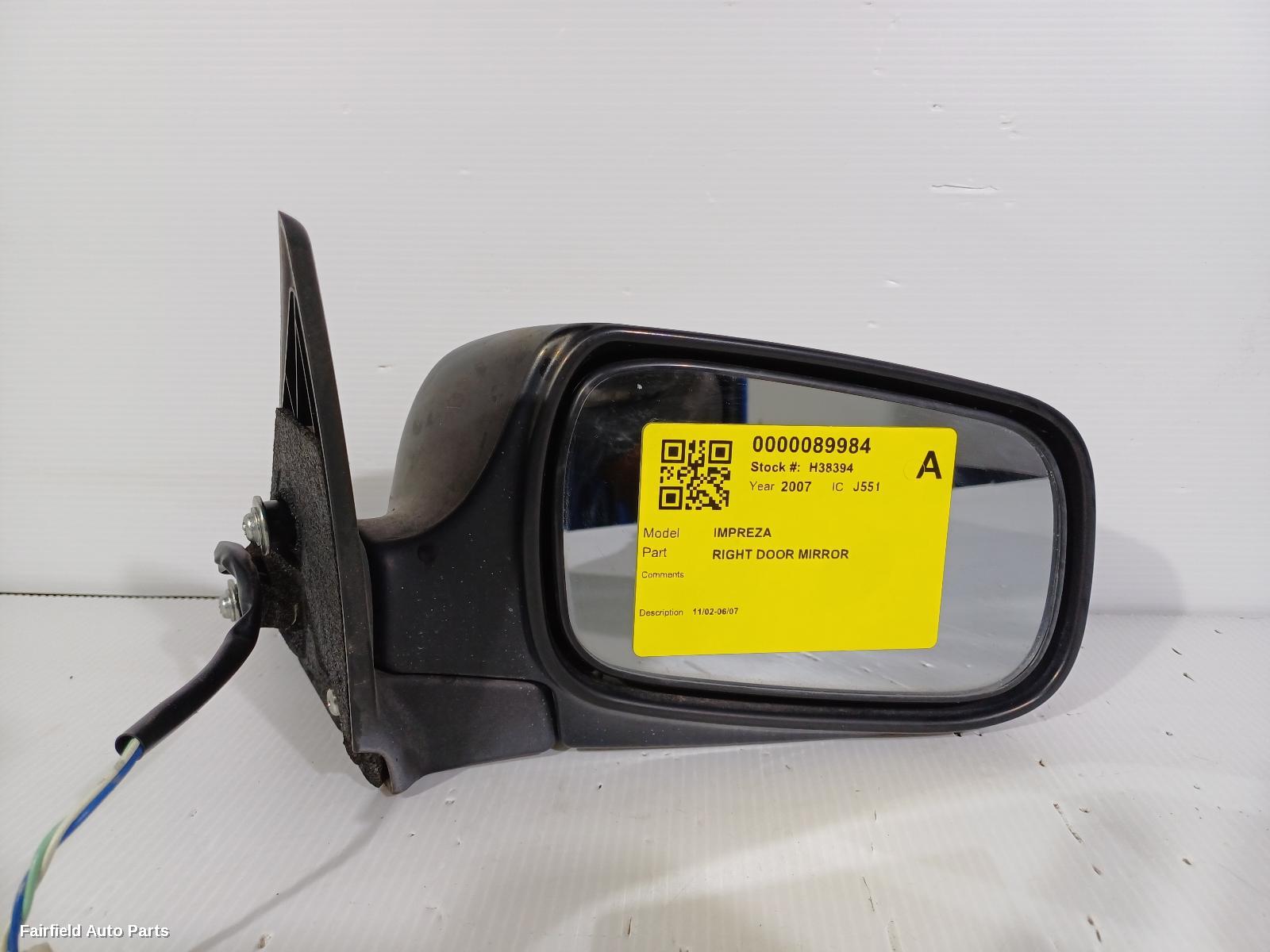 2002-2007 Subaru Impreza Right Door Mirror