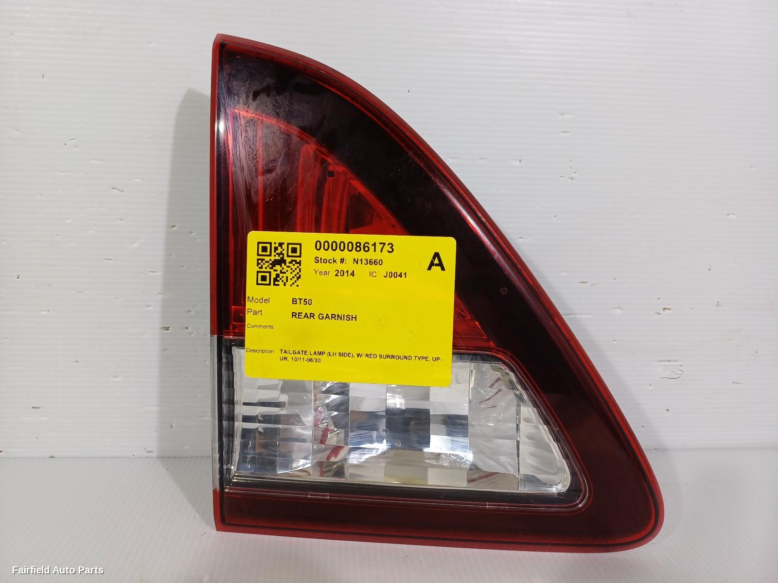 2011-2020 Mazda Bt50 Rear Garnish