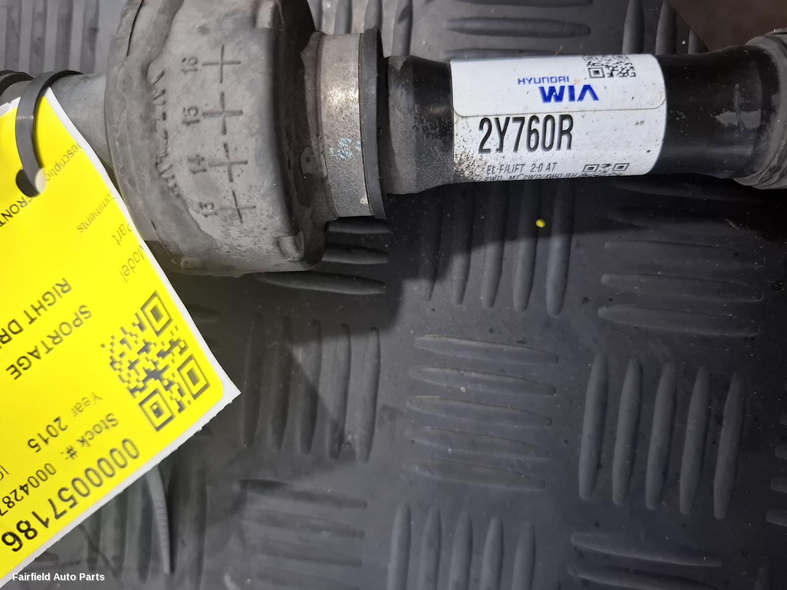 2013-2015 Kia Sportage Right Driveshaft