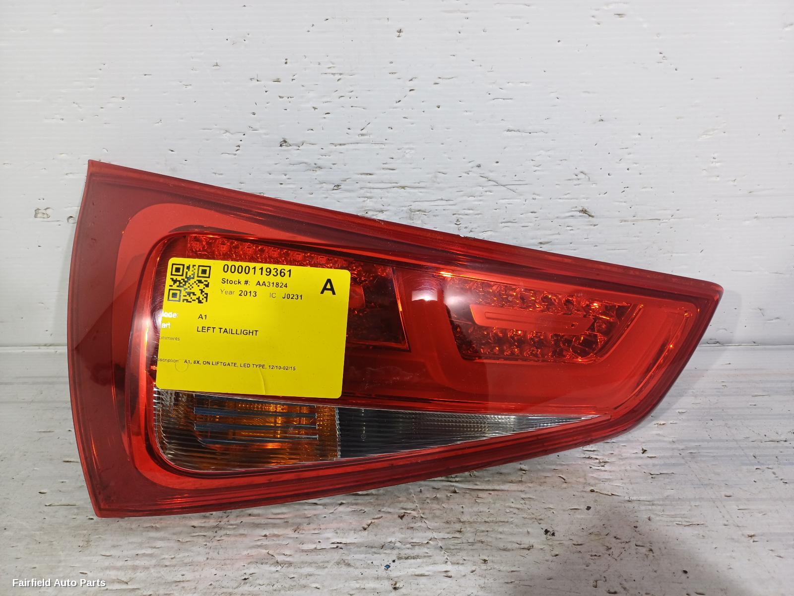 2010-2015 Audi A1 Left Taillight