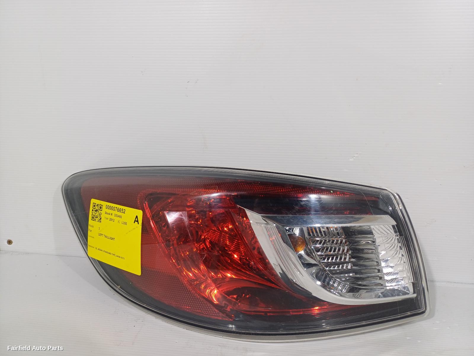 2009-2013 Mazda 3 Left Taillight