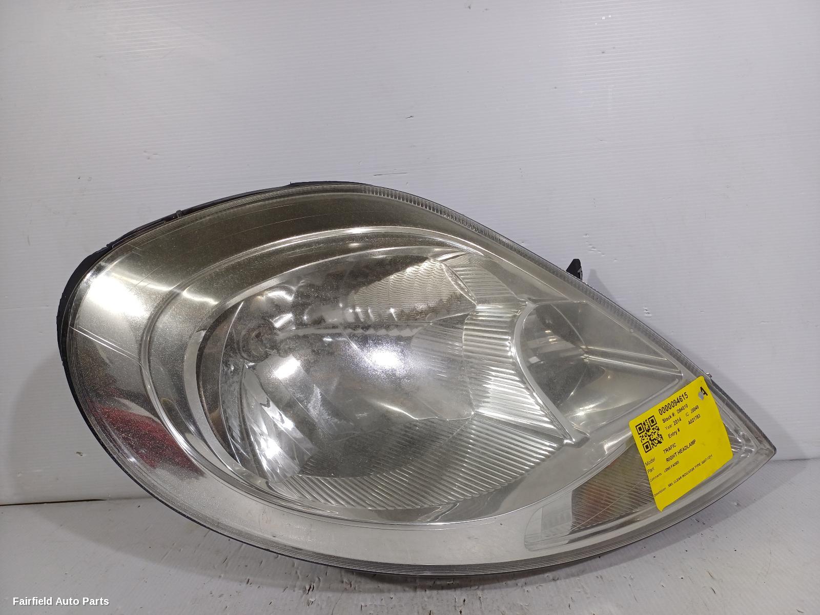 2007-2014 Renault Trafic Right Headlamp