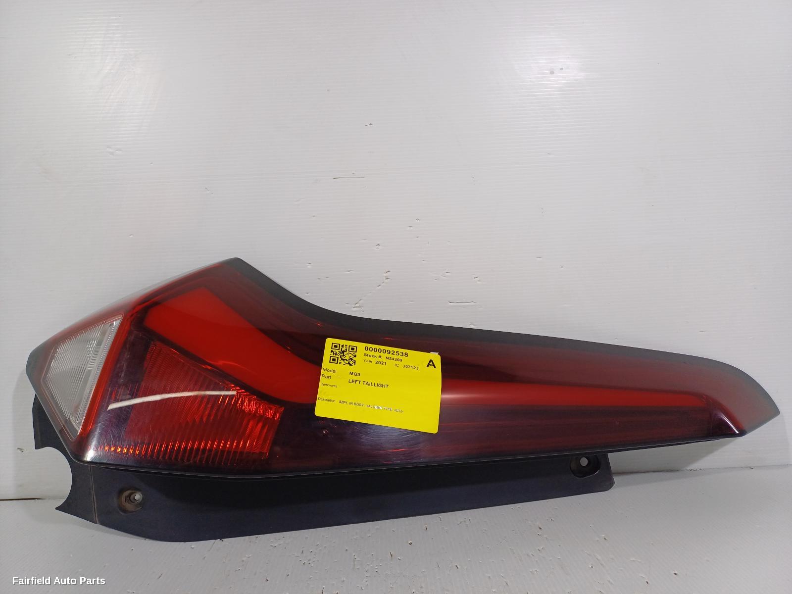2018-2024 Mg Mg3 Left Taillight