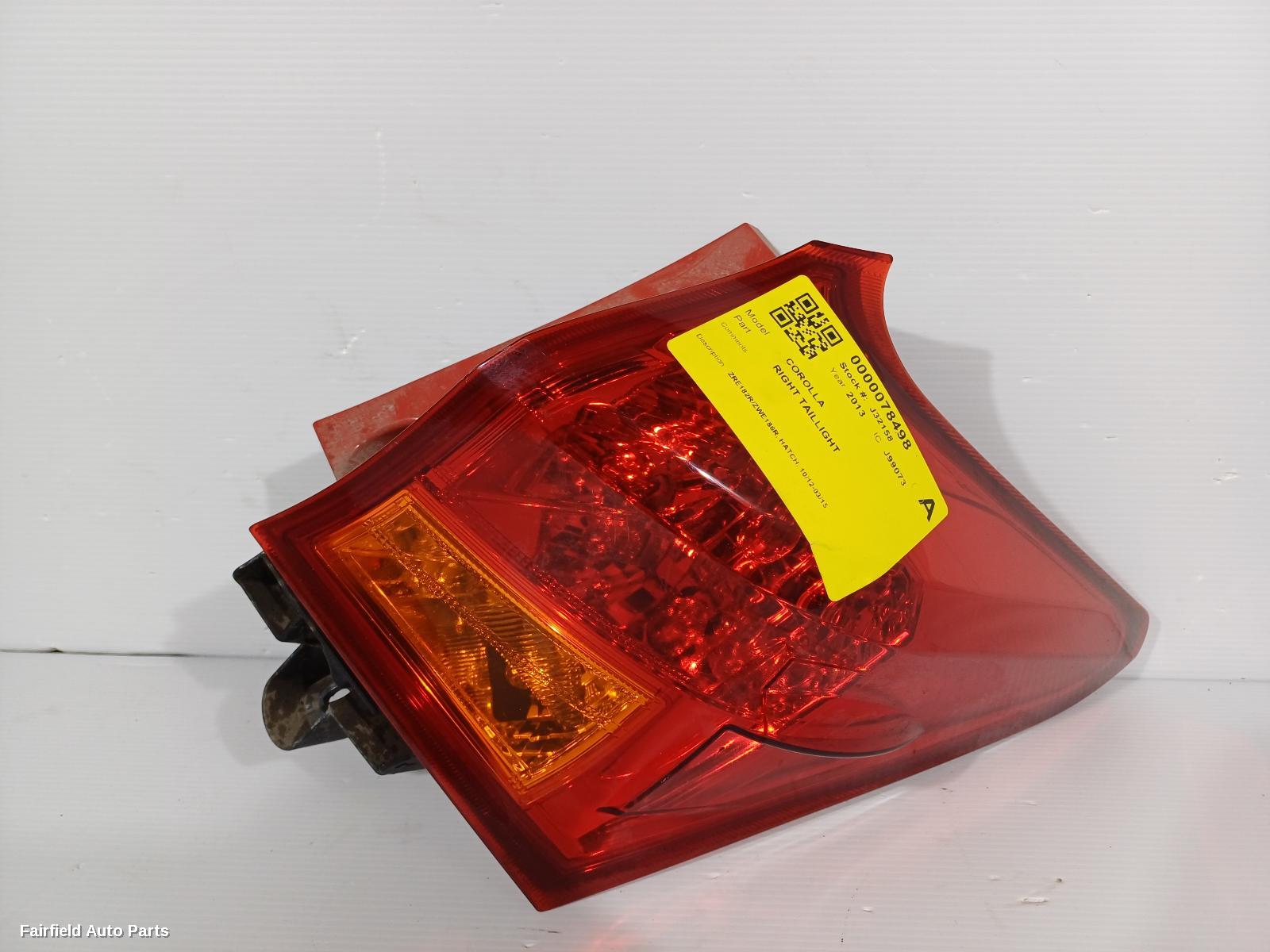 2012-2015 Toyota Corolla Right Taillight