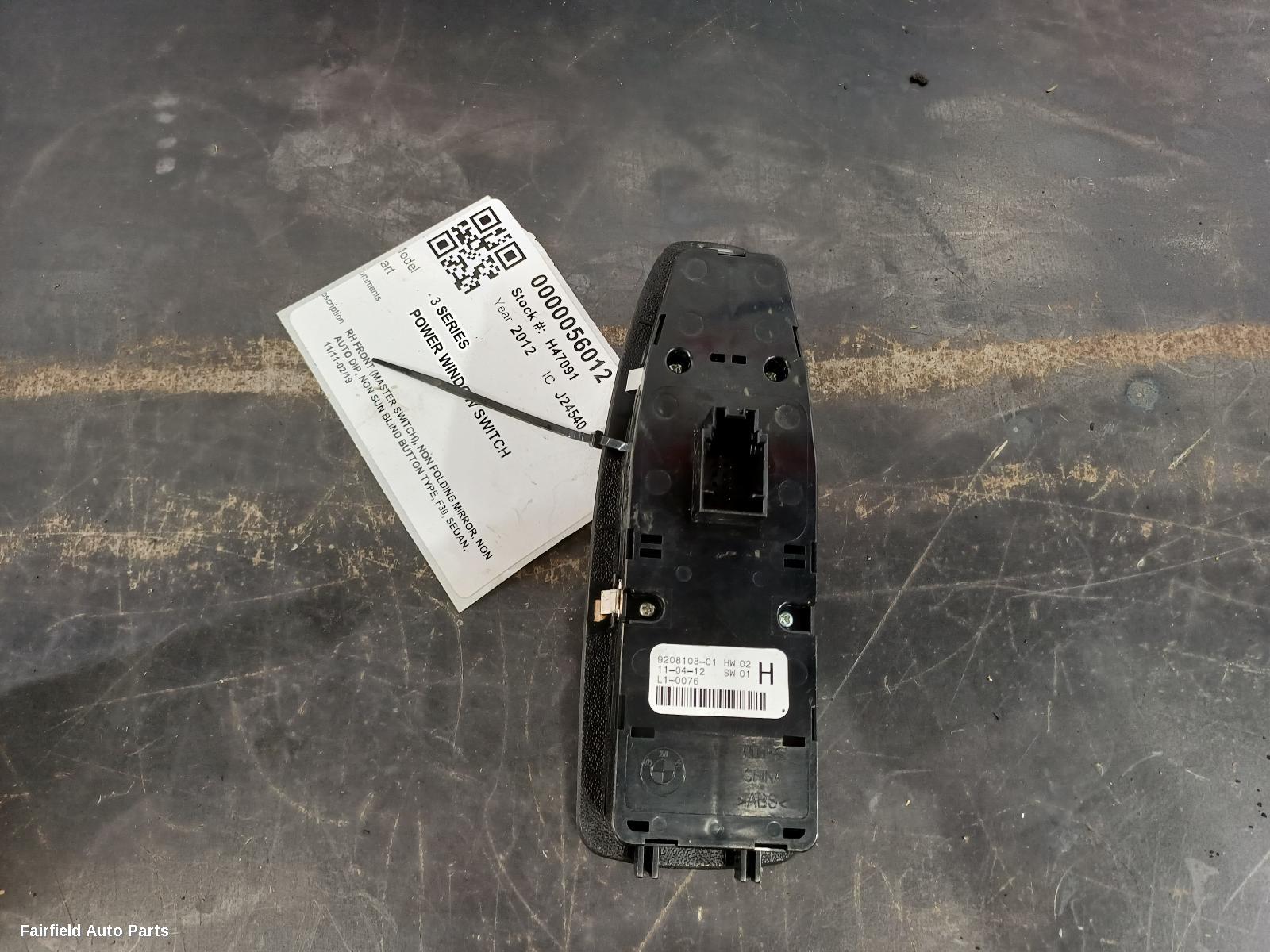 2011-2019 Bmw 3 Series Pwr Dr Wind Switch