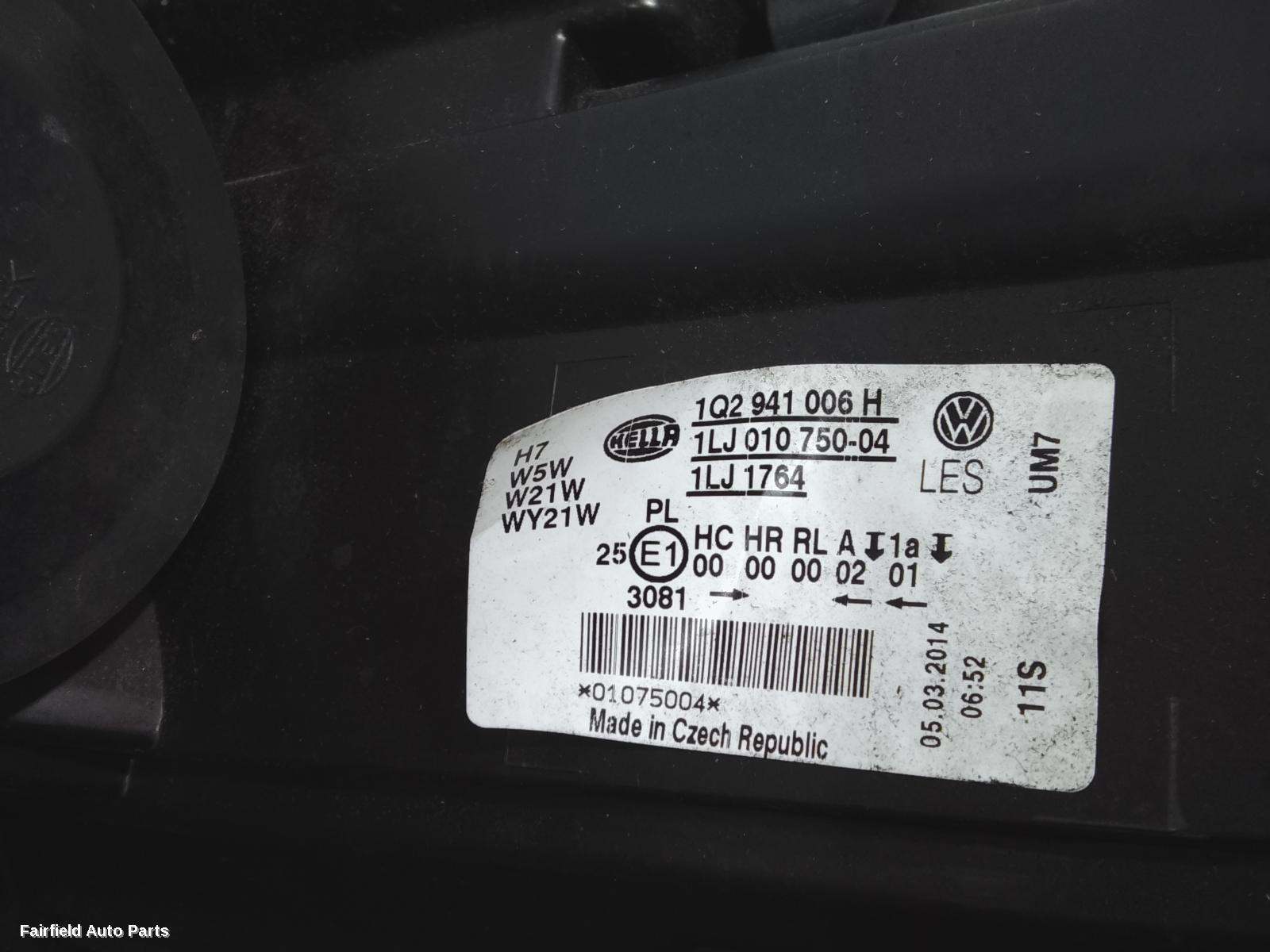2011-2014 Volkswagen Eos Right Headlamp