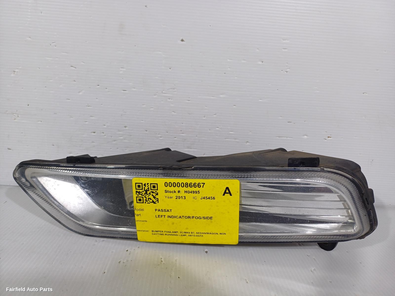 2010-2015 Volkswagen Passat Left Indicator Fog Side