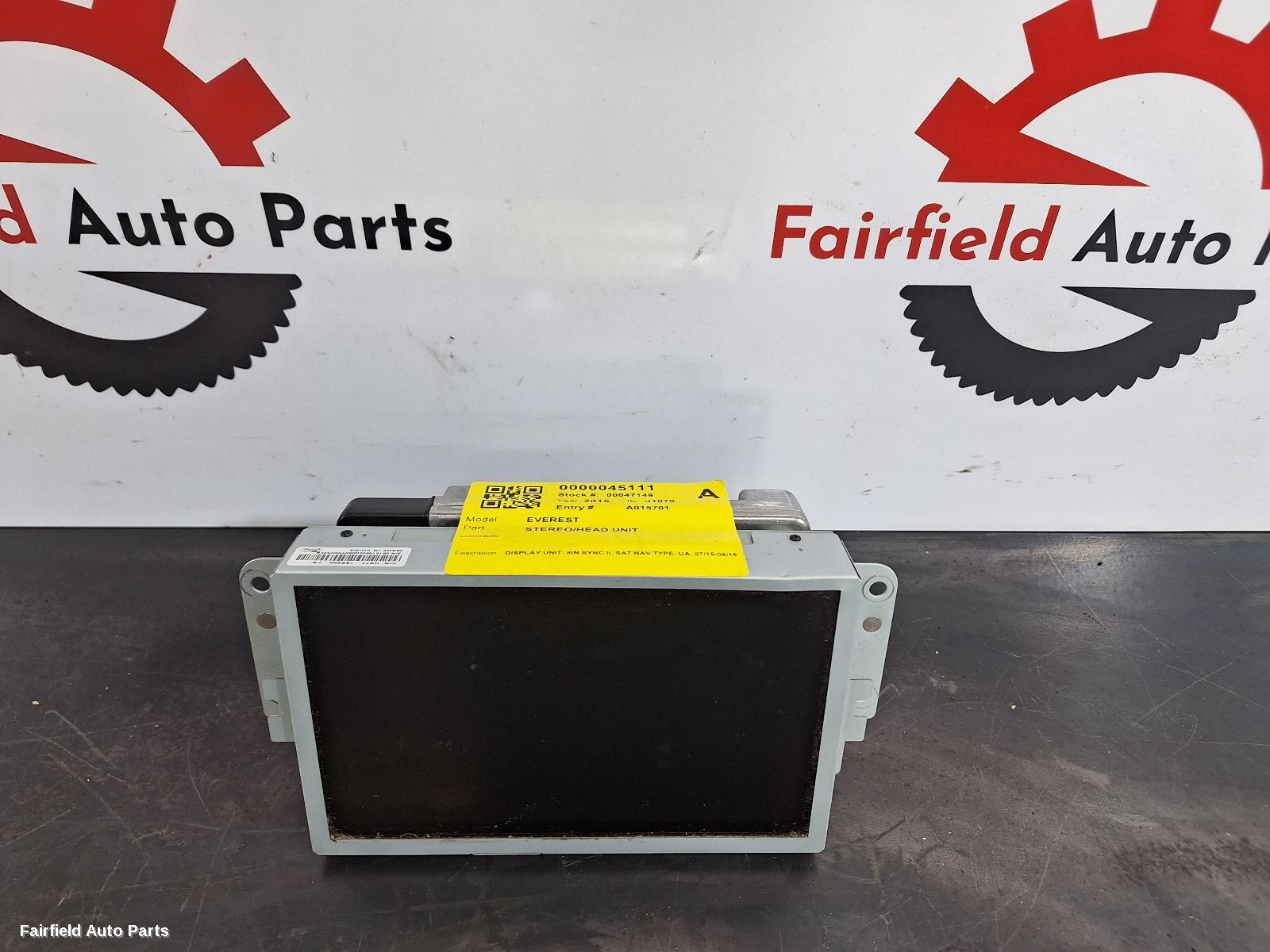 2015-2016 Ford Everest Radio Cd Dvd Sat Tv