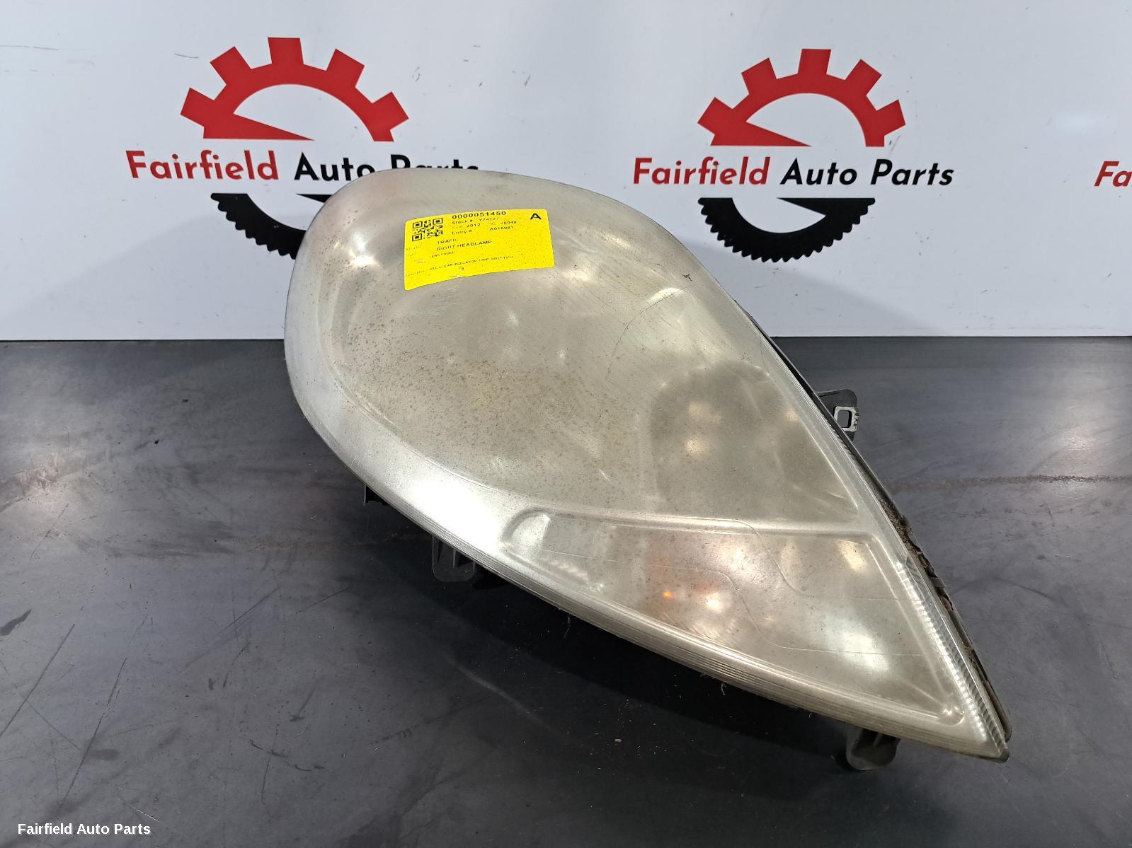 2007-2014 Renault Trafic Right Headlamp