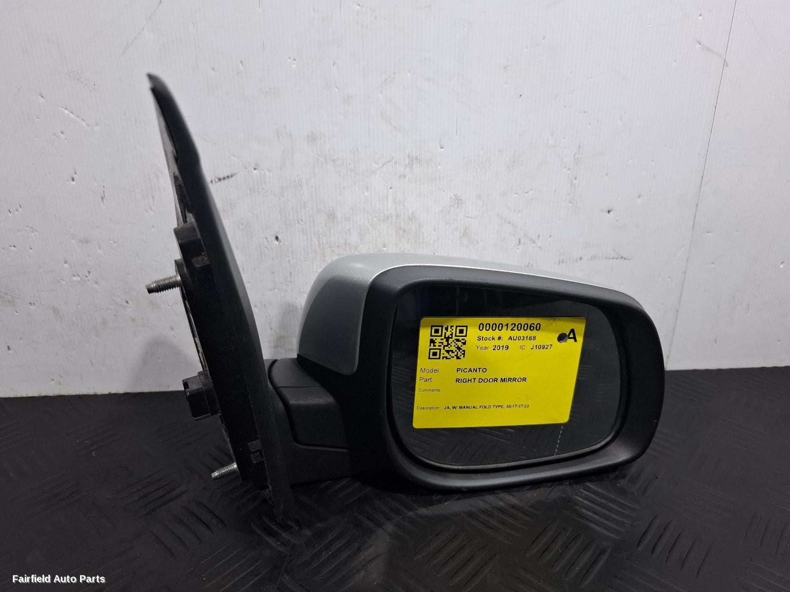 2017-2023 Kia Picanto Right Door Mirror