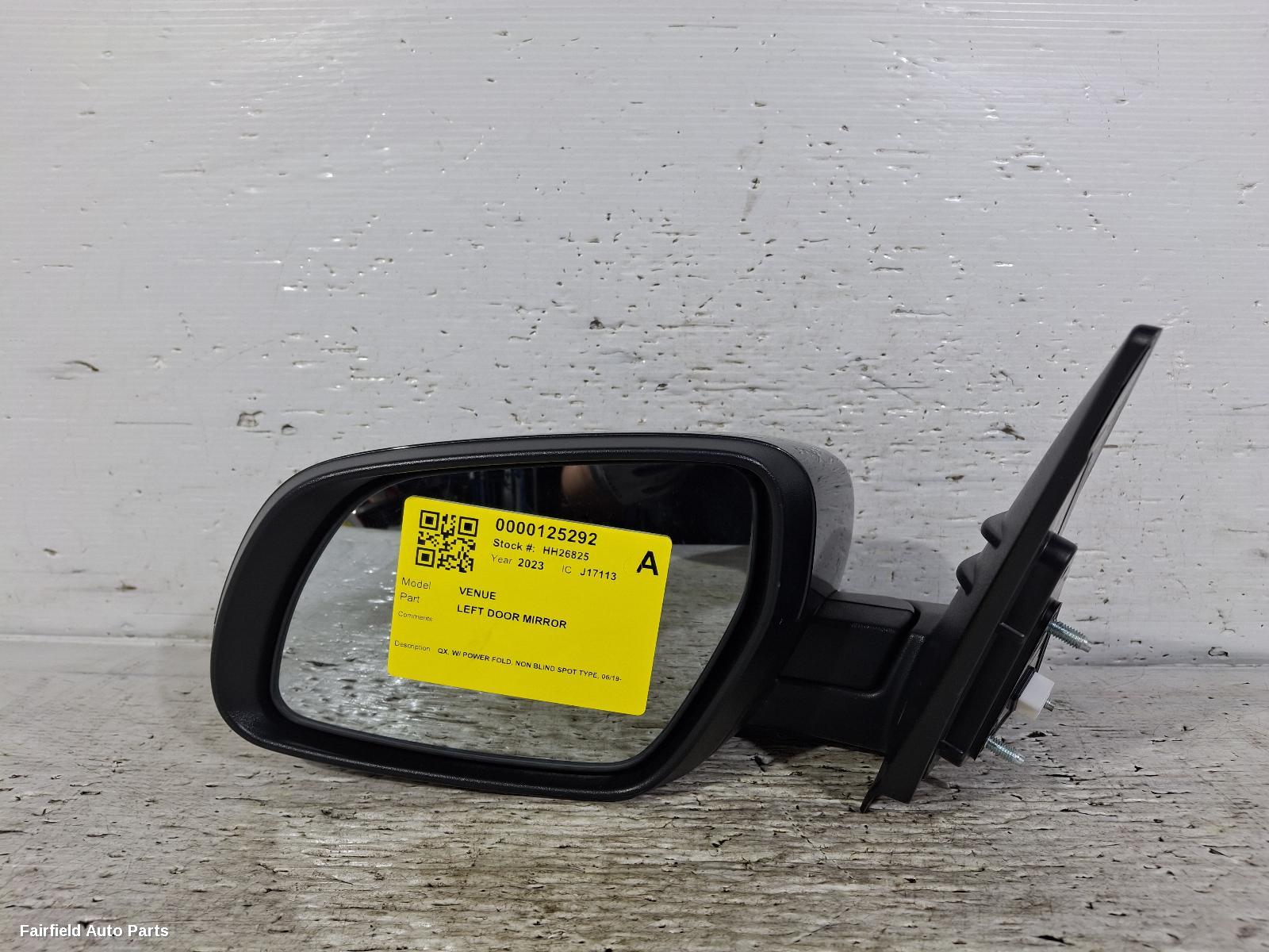 2019-2025 Hyundai Venue Left Door Mirror