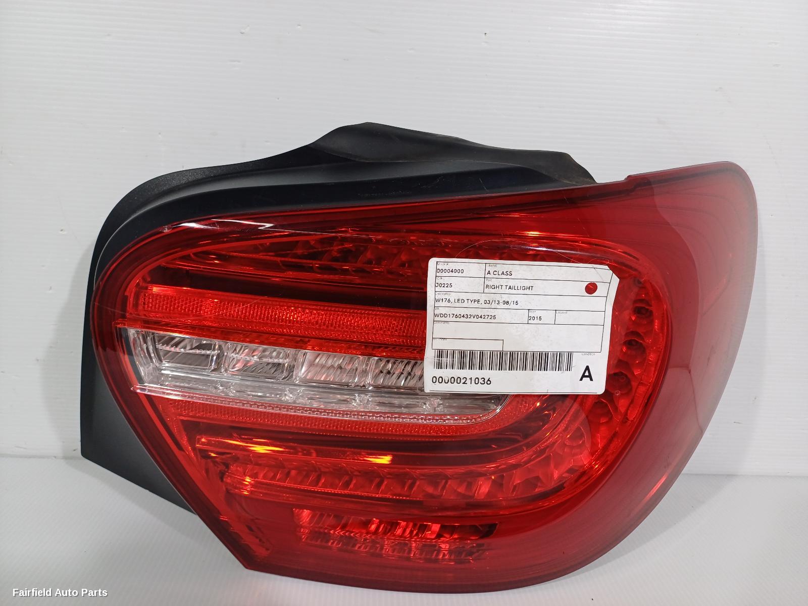 2012-2015 Mercedes A Class Right Taillight