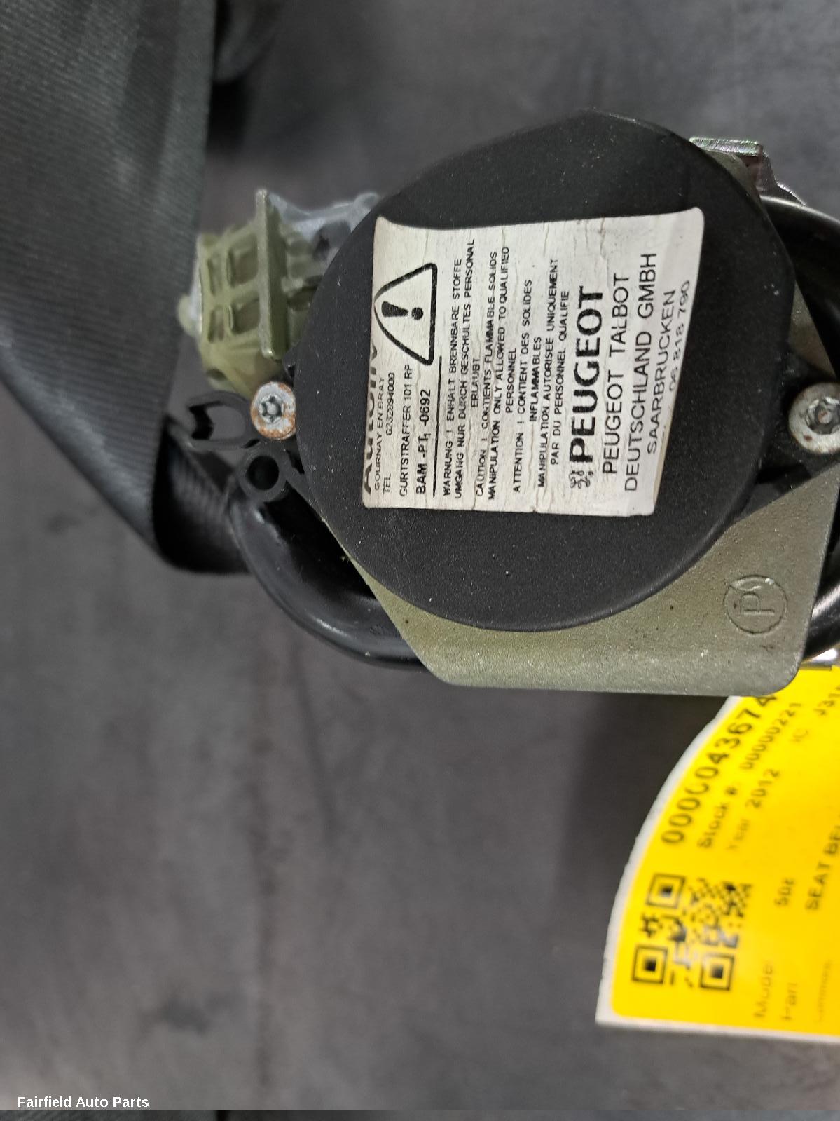 2011-2017 Peugeot 508 Seatbelt Stalk