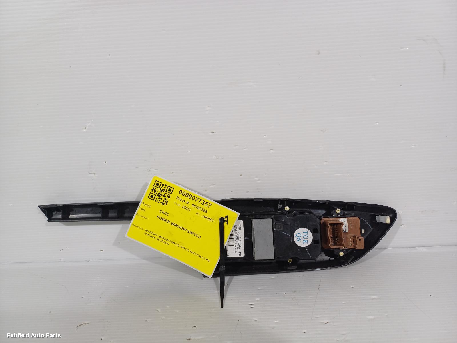 2016-2021 Honda Civic Pwr Dr Wind Switch